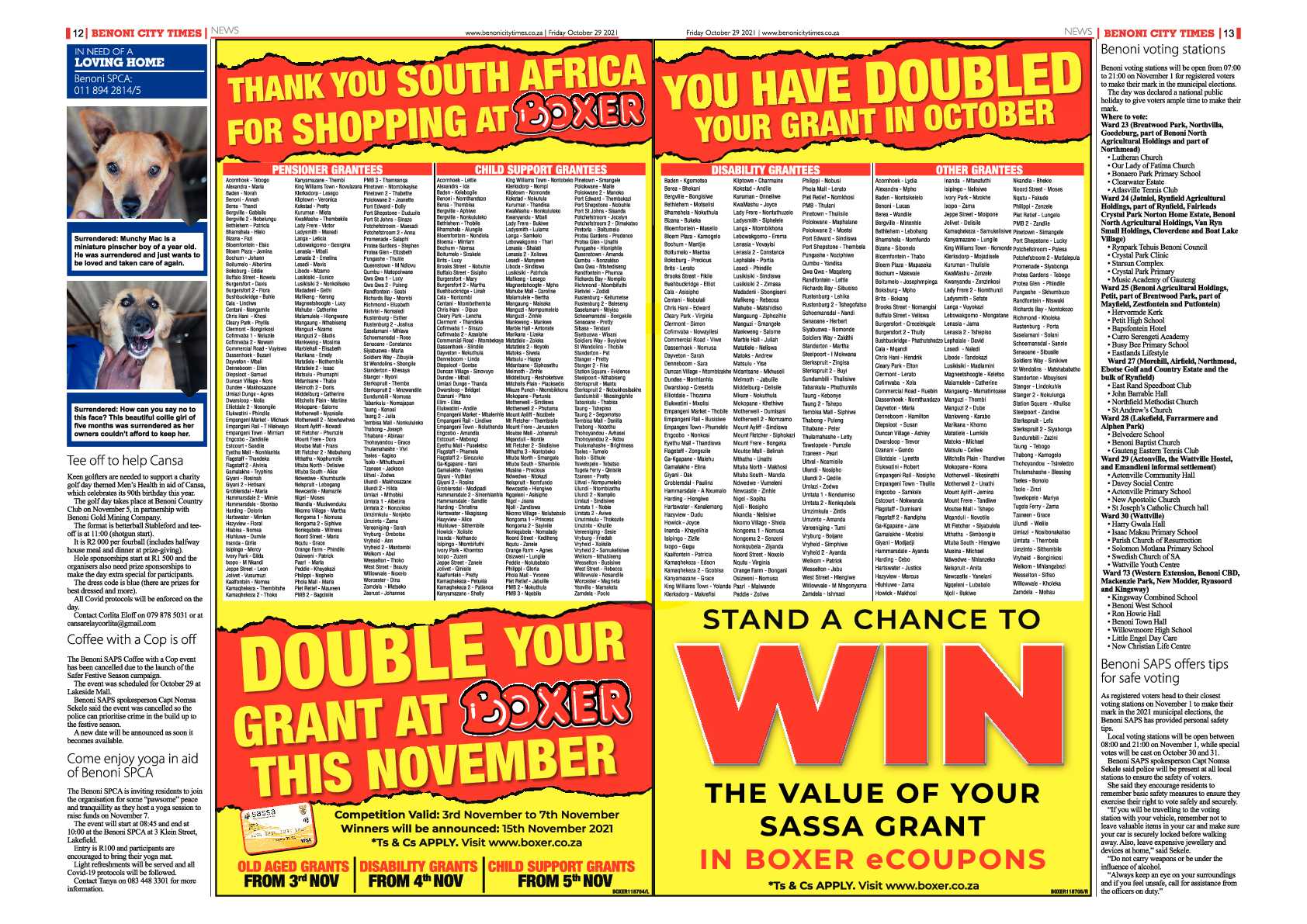 Benoni City Times 29 October 2021 page 14