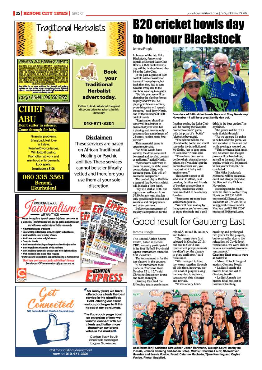 Benoni City Times 29 October 2021 page 23