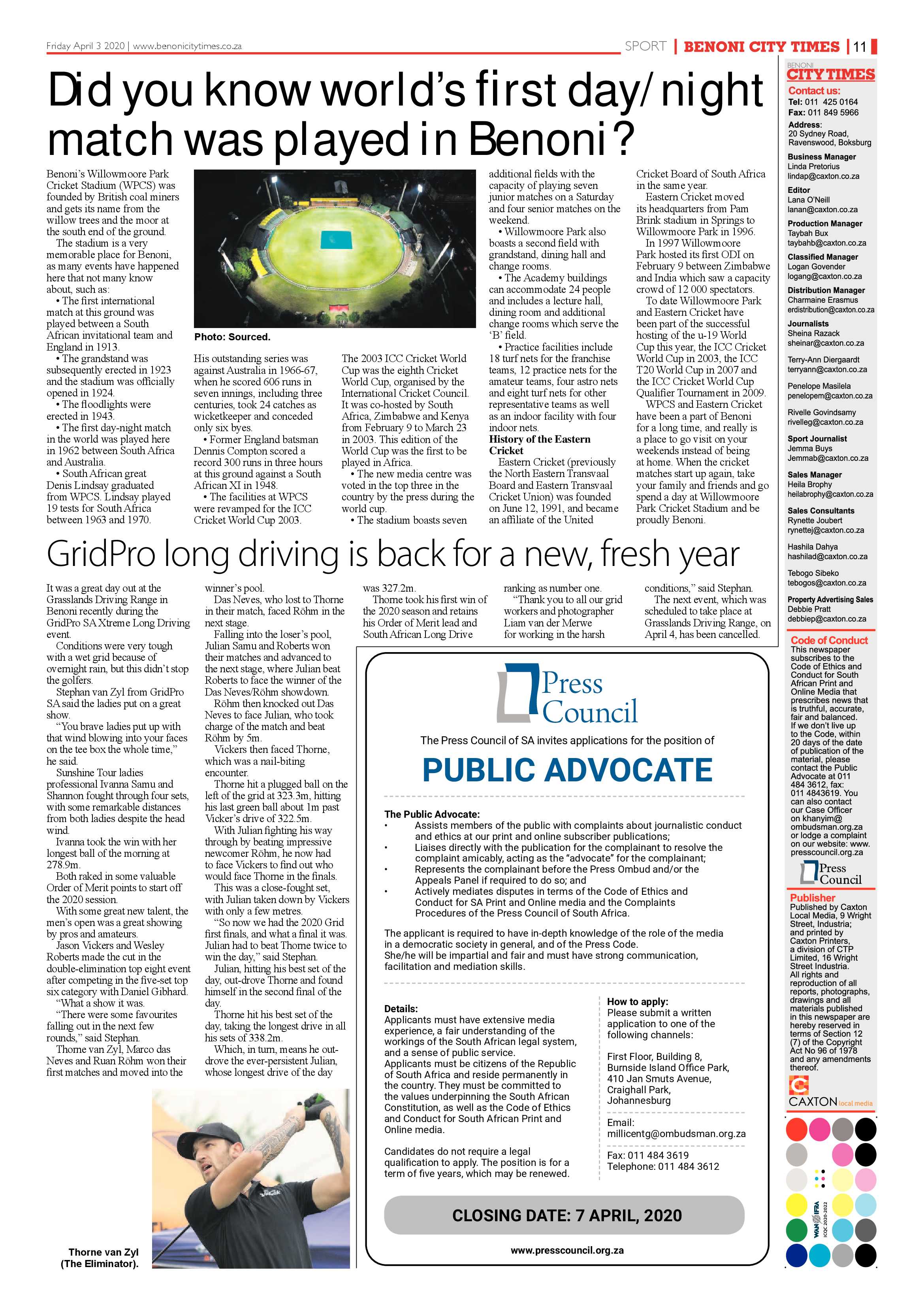 Benoni City Times 2 April 2020 page 11