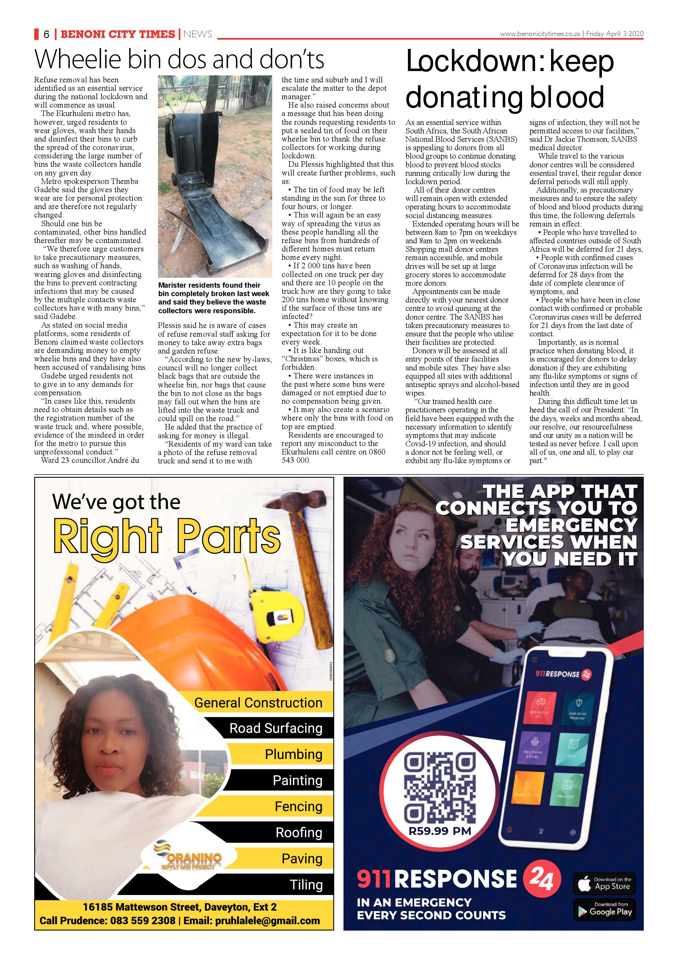 Benoni City Times 2 April 2020 page 6