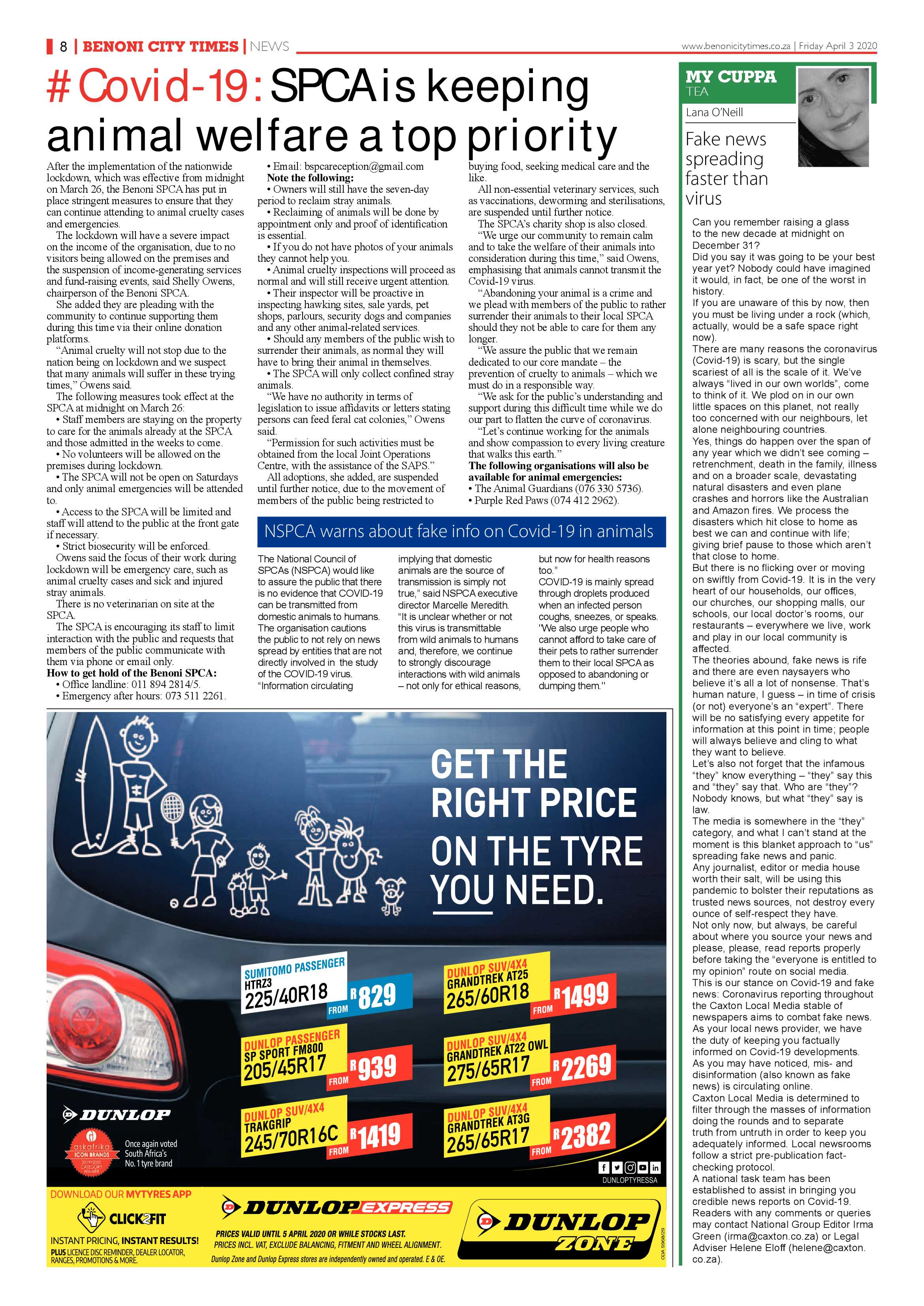 Benoni City Times 2 April 2020 page 8