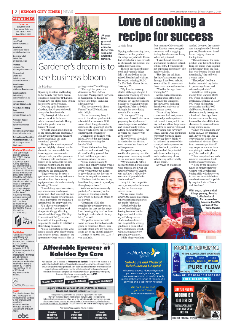 Benoni City Times 2 August 2024 page 2