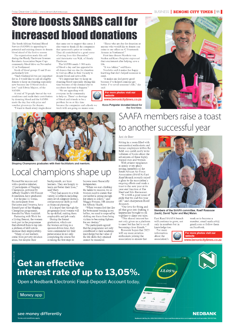 Benoni City Times 2 Dec 2022 page 11