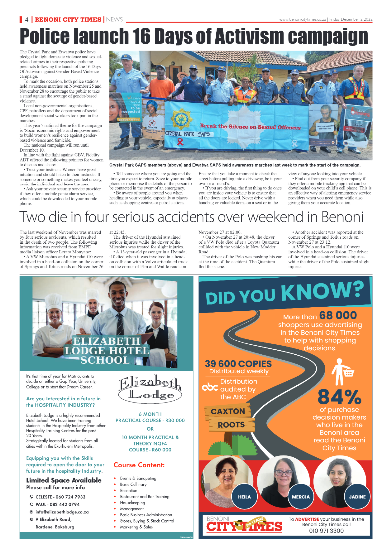 Benoni City Times 2 Dec 2022 page 4