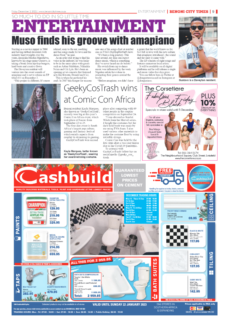 Benoni City Times 2 Dec 2022 page 9