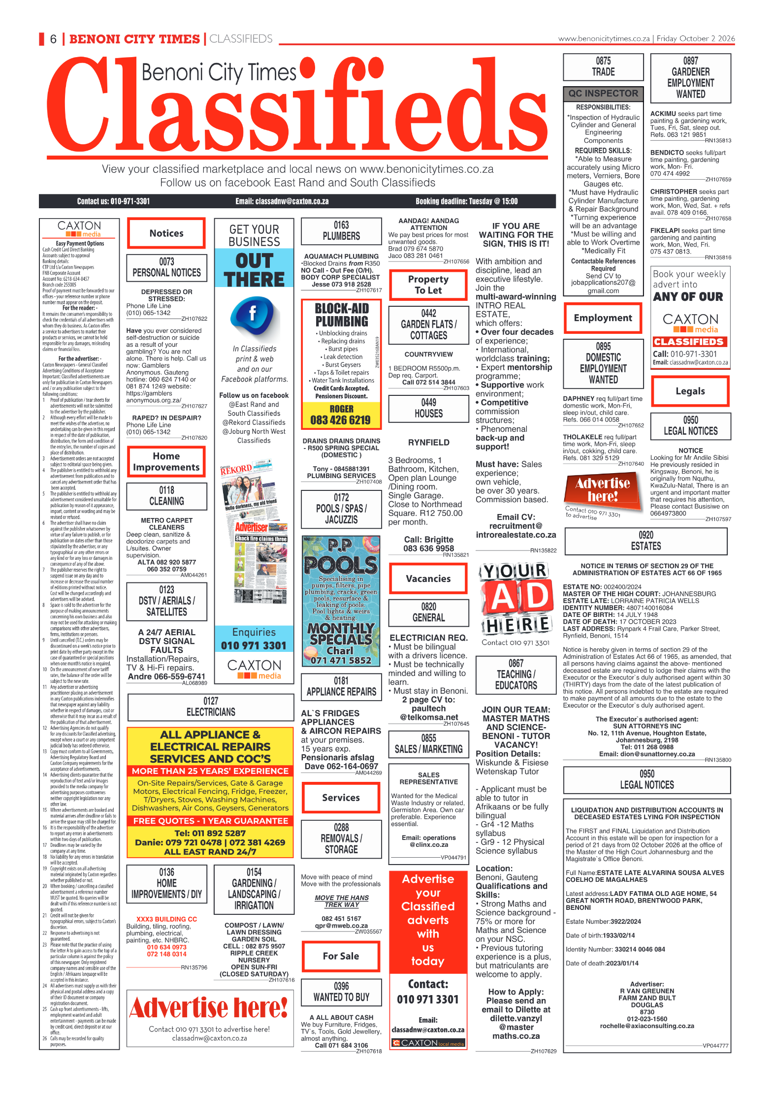Benoni City Times 2 October 2026 page 6