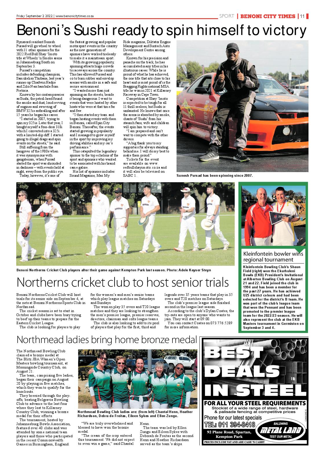 Benoni City Times 2 September 2022 page 11