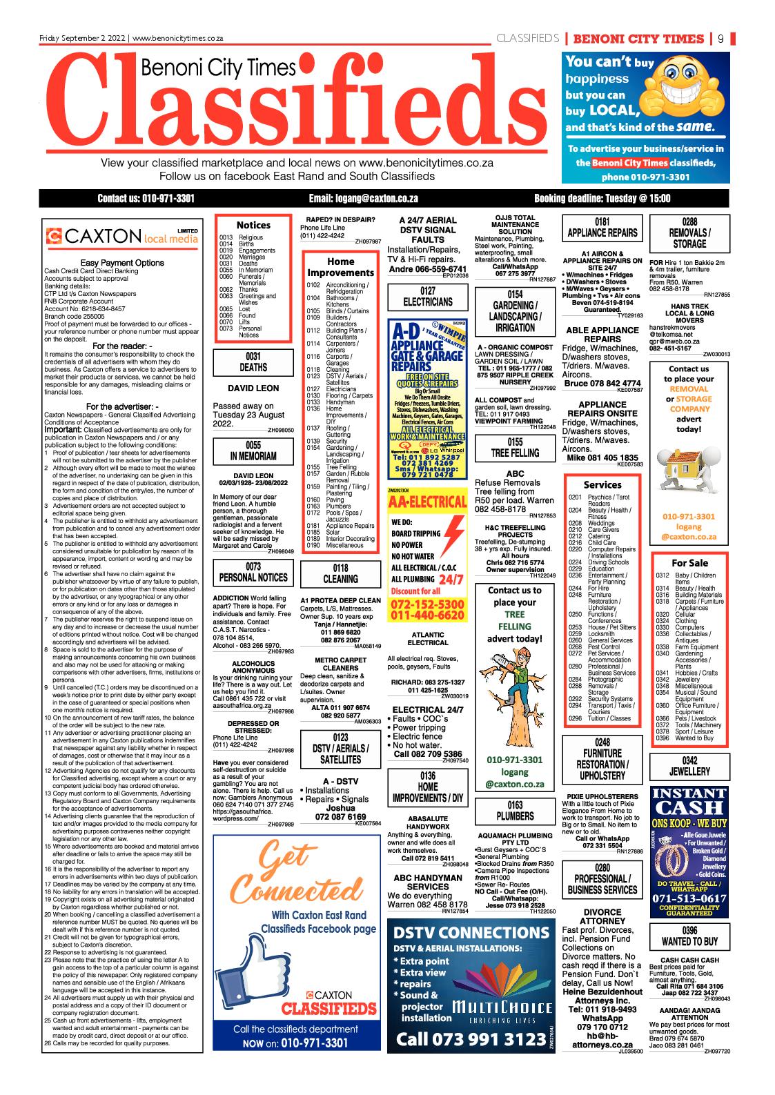Benoni City Times 2 September 2022 page 9