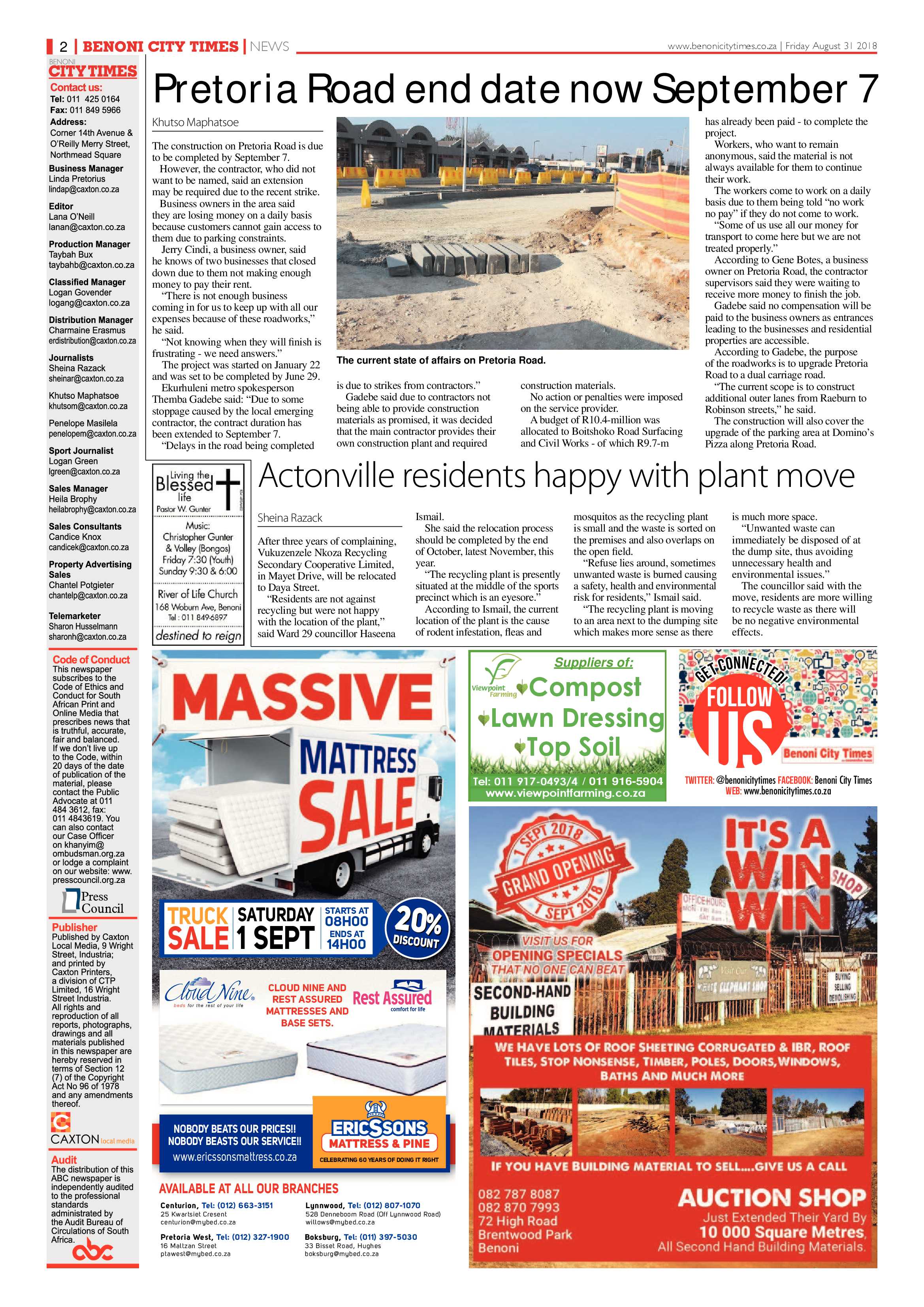 Benoni City Times 30 August 2018 page 2