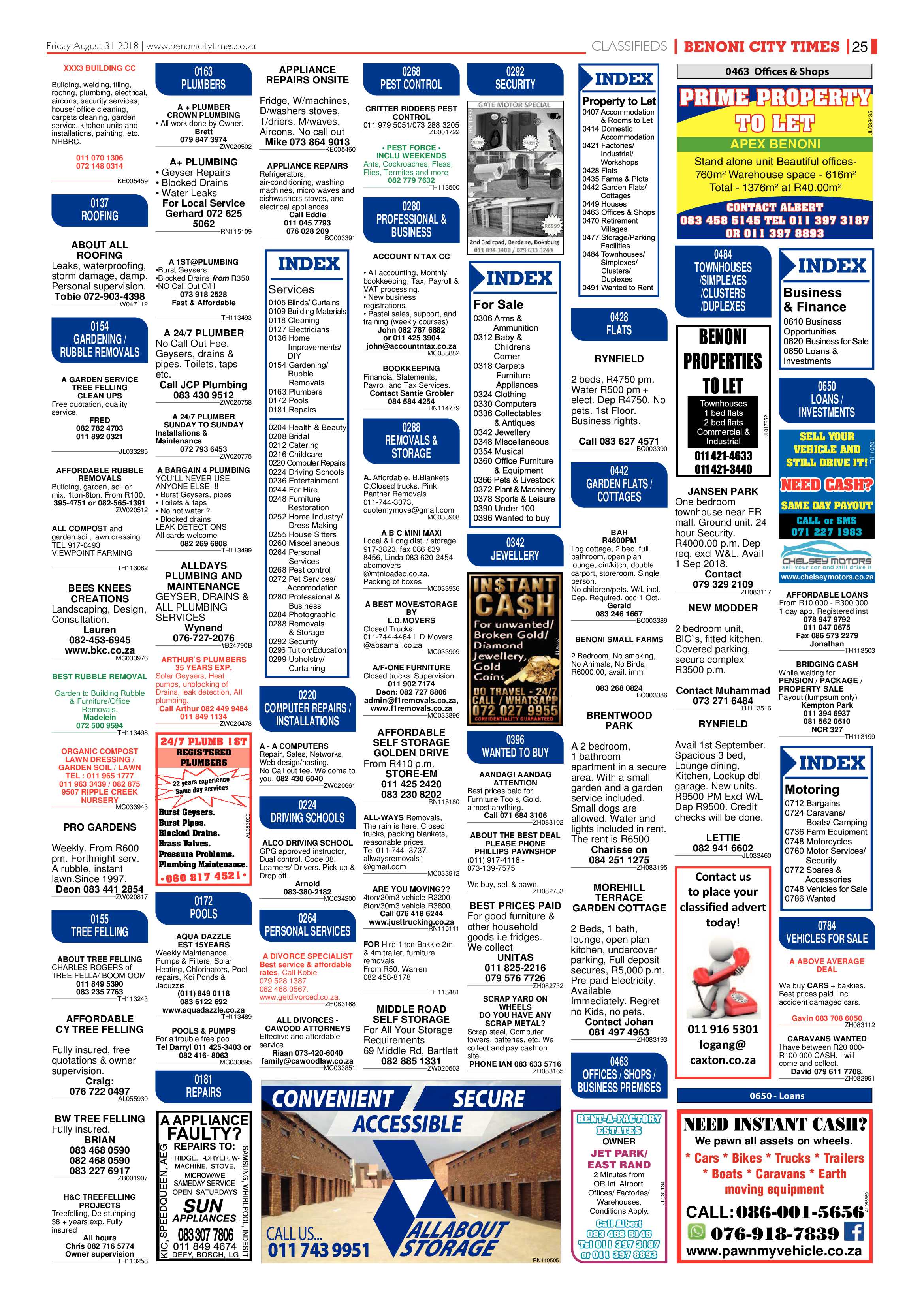 Benoni City Times 30 August 2018 page 25