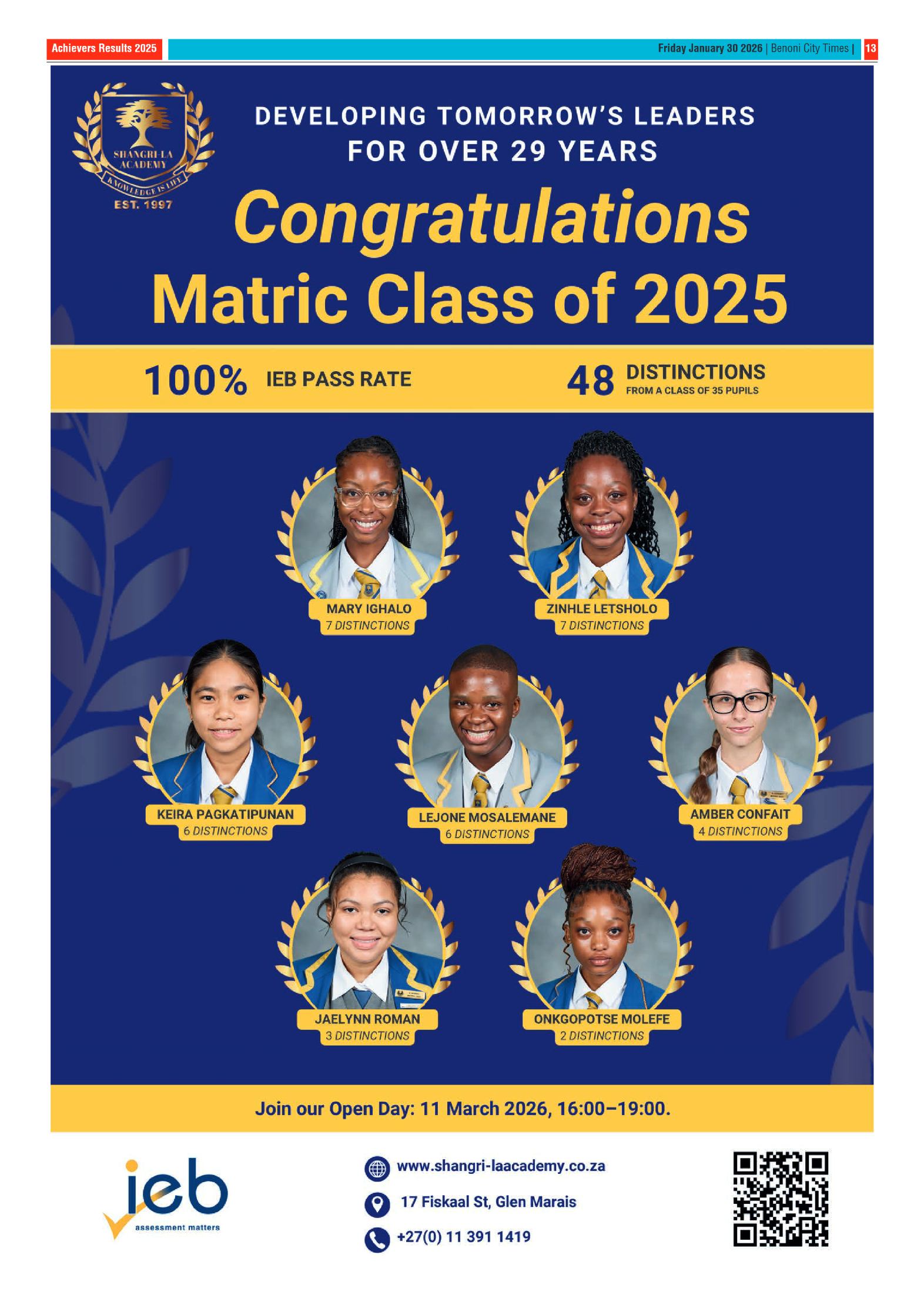 Benoni City Times 30 January 2026 page 13