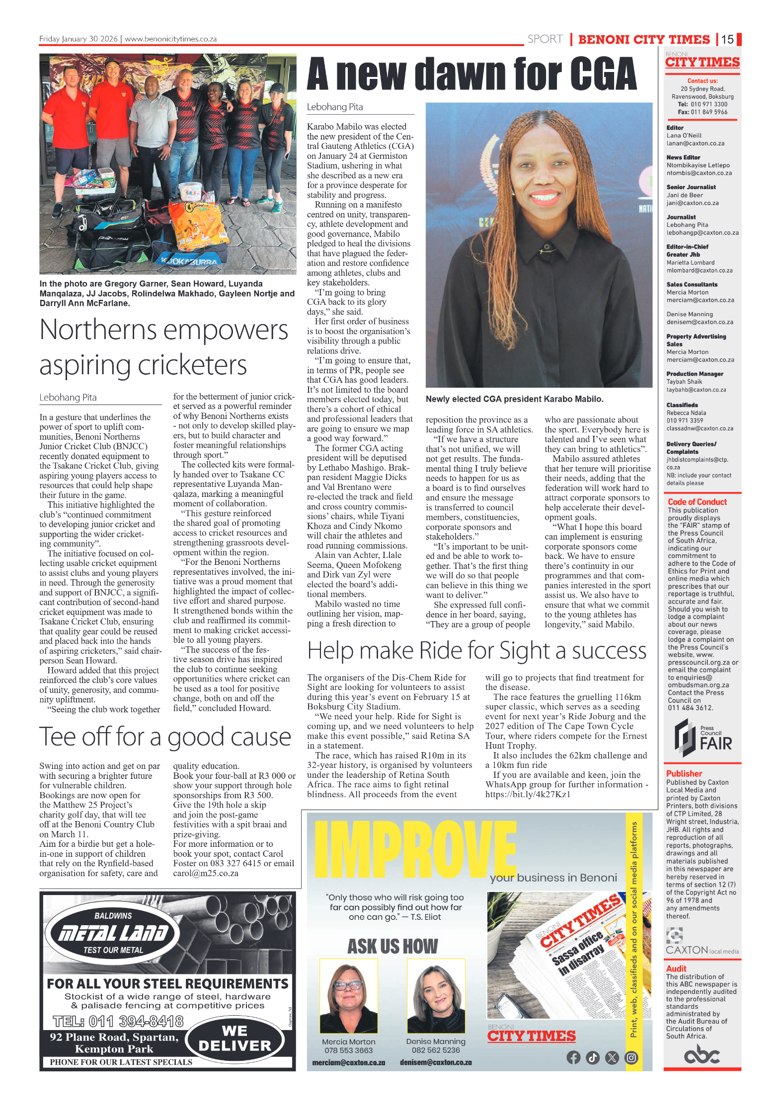 Benoni City Times 30 January 2026 page 15