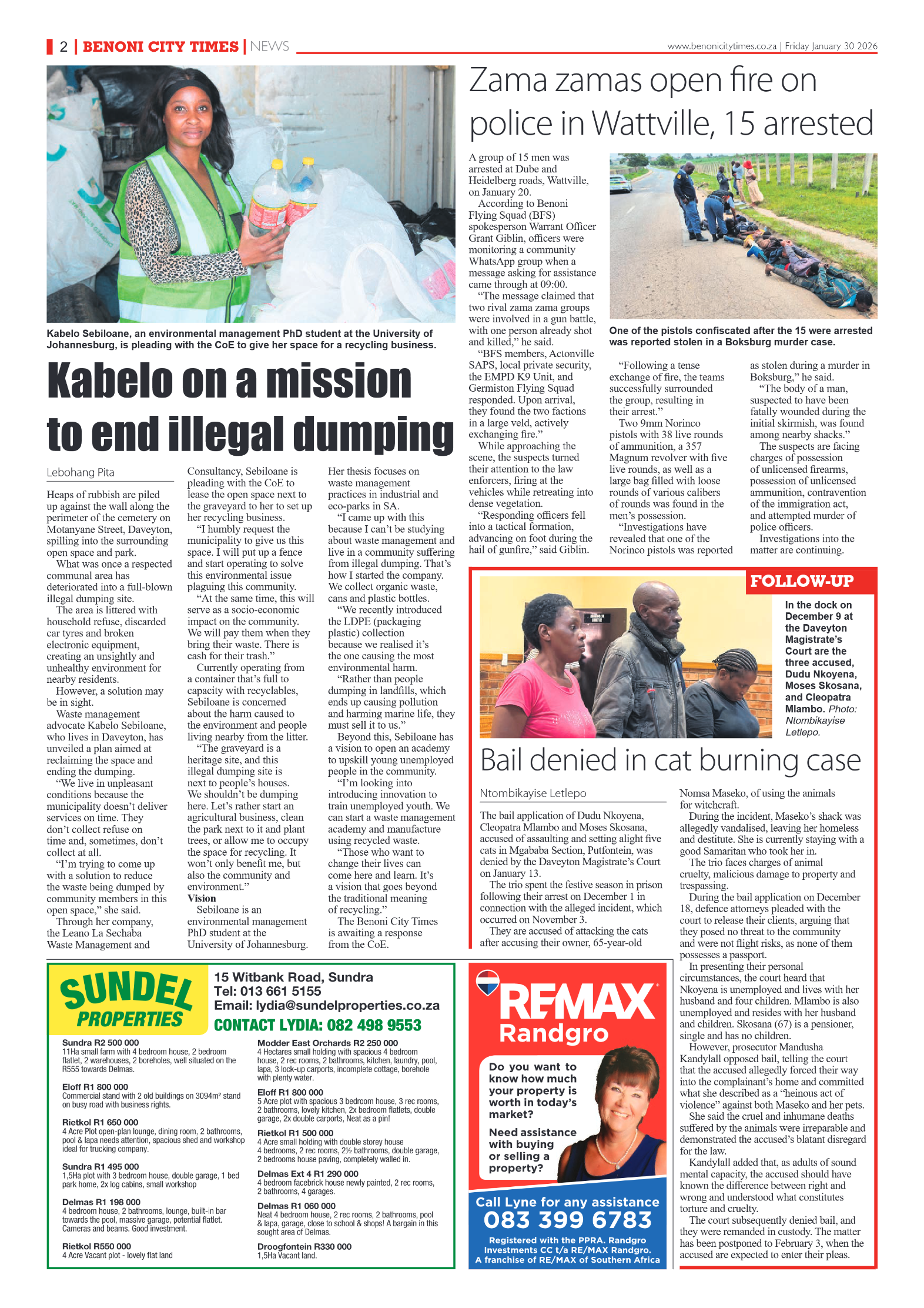 Benoni City Times 30 January 2026 page 2