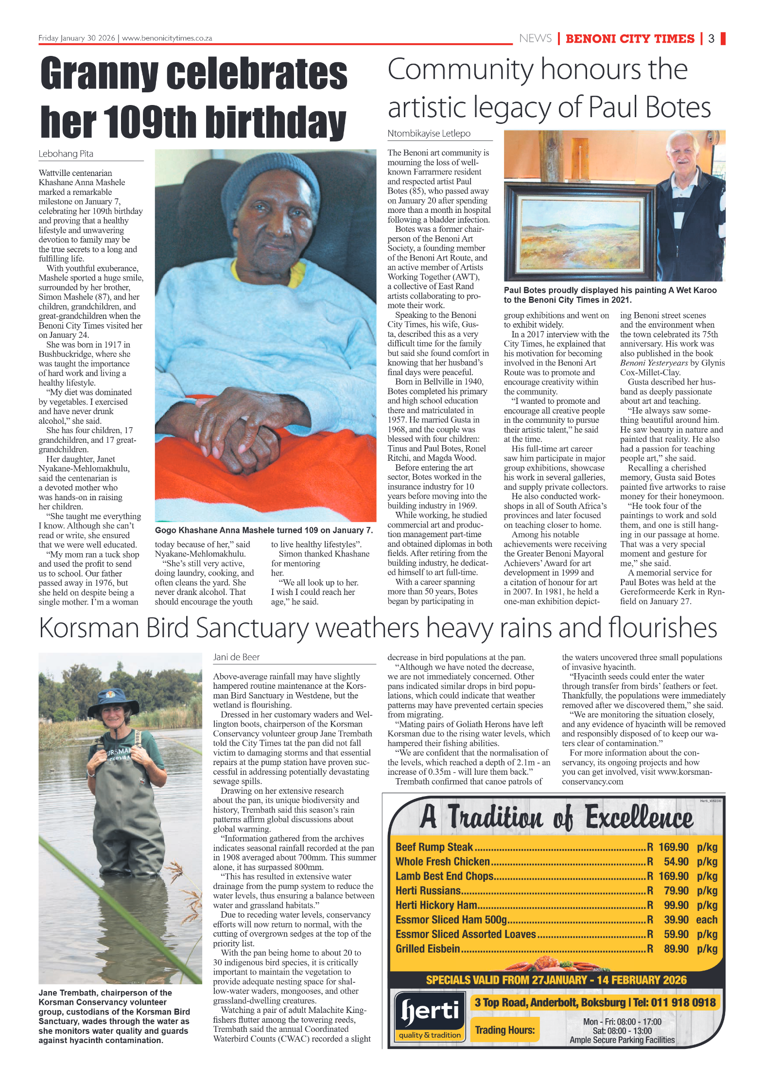 Benoni City Times 30 January 2026 page 3