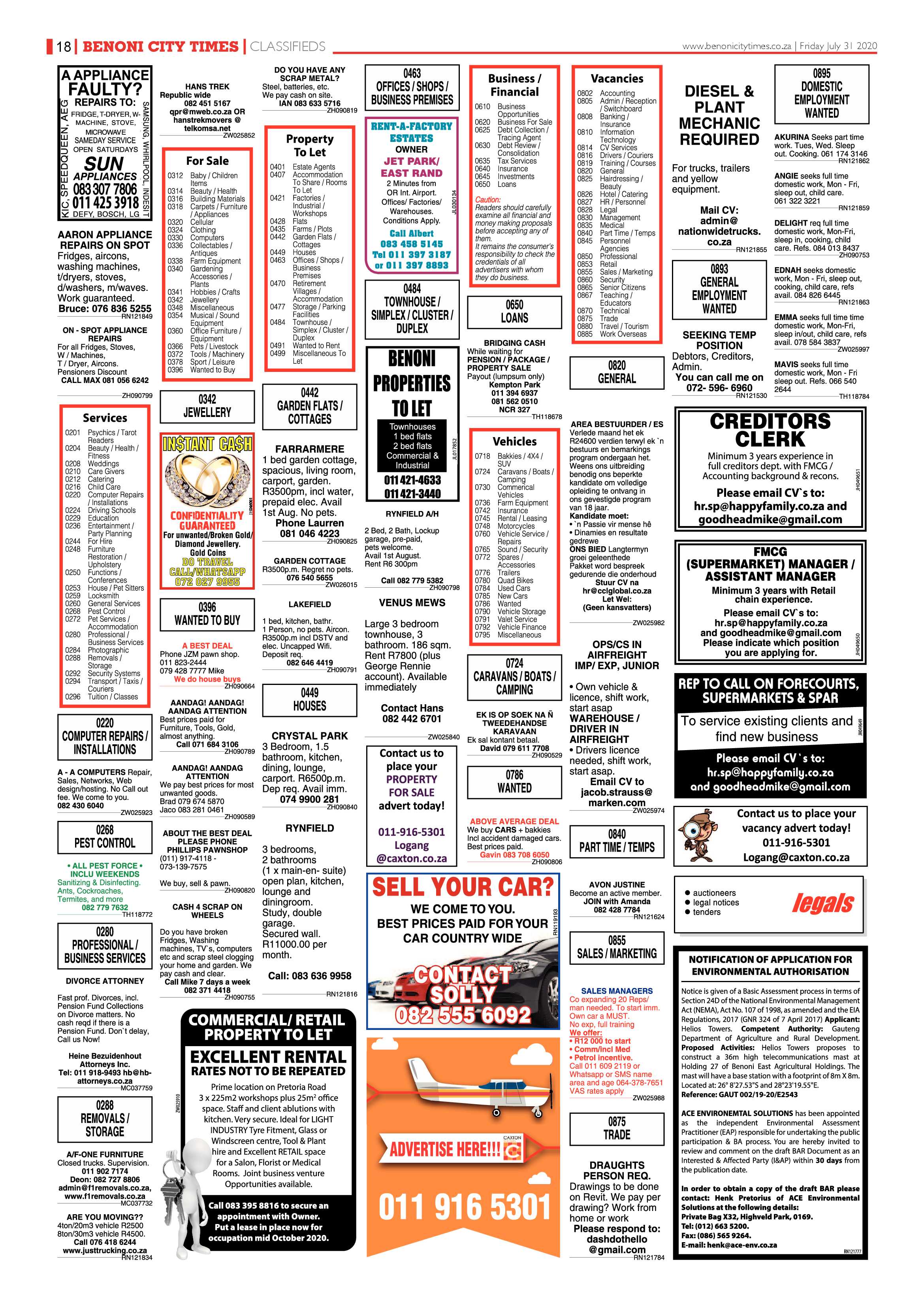Benoni City Times 30 July 2020 page 18
