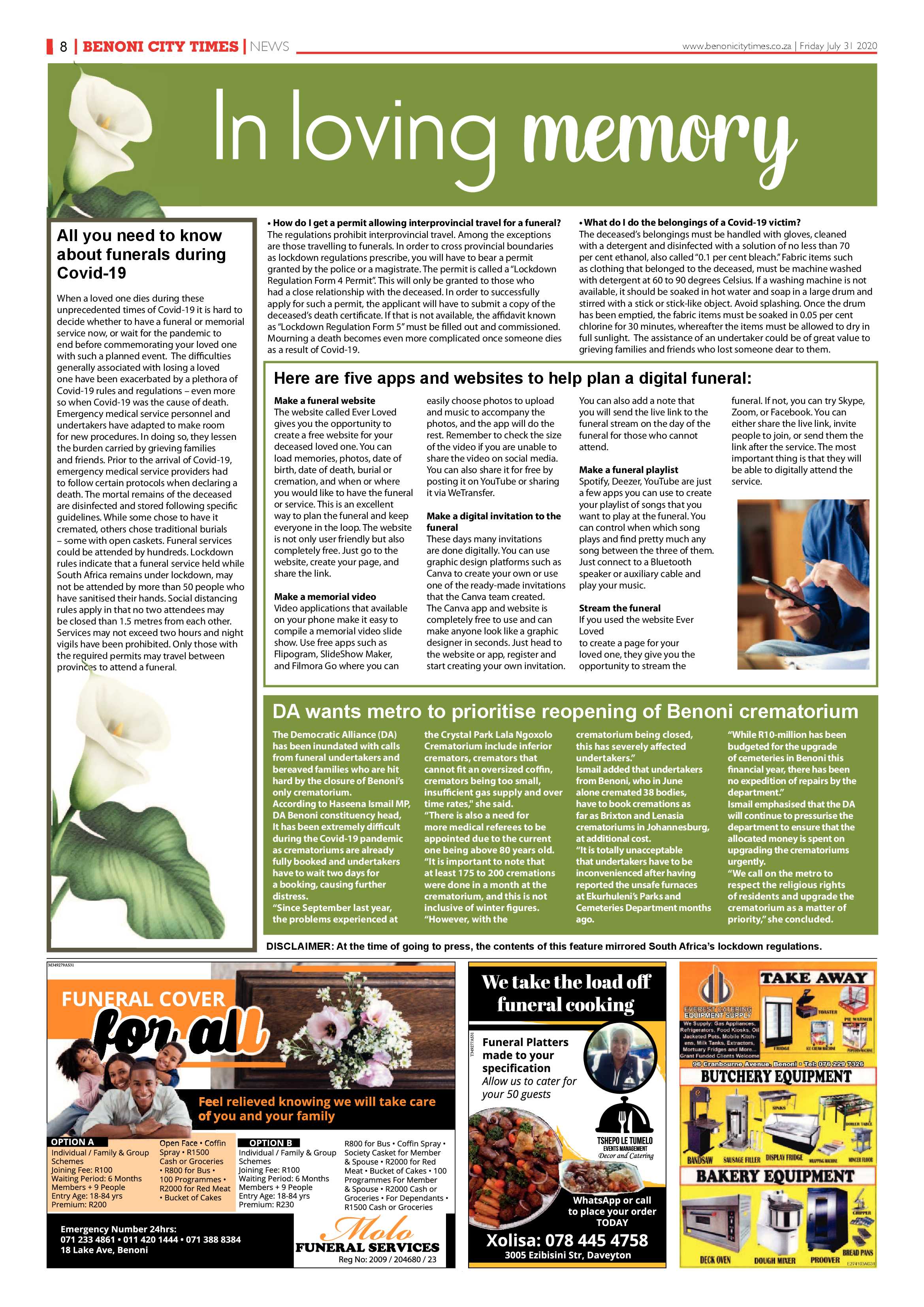 Benoni City Times 30 July 2020 page 8