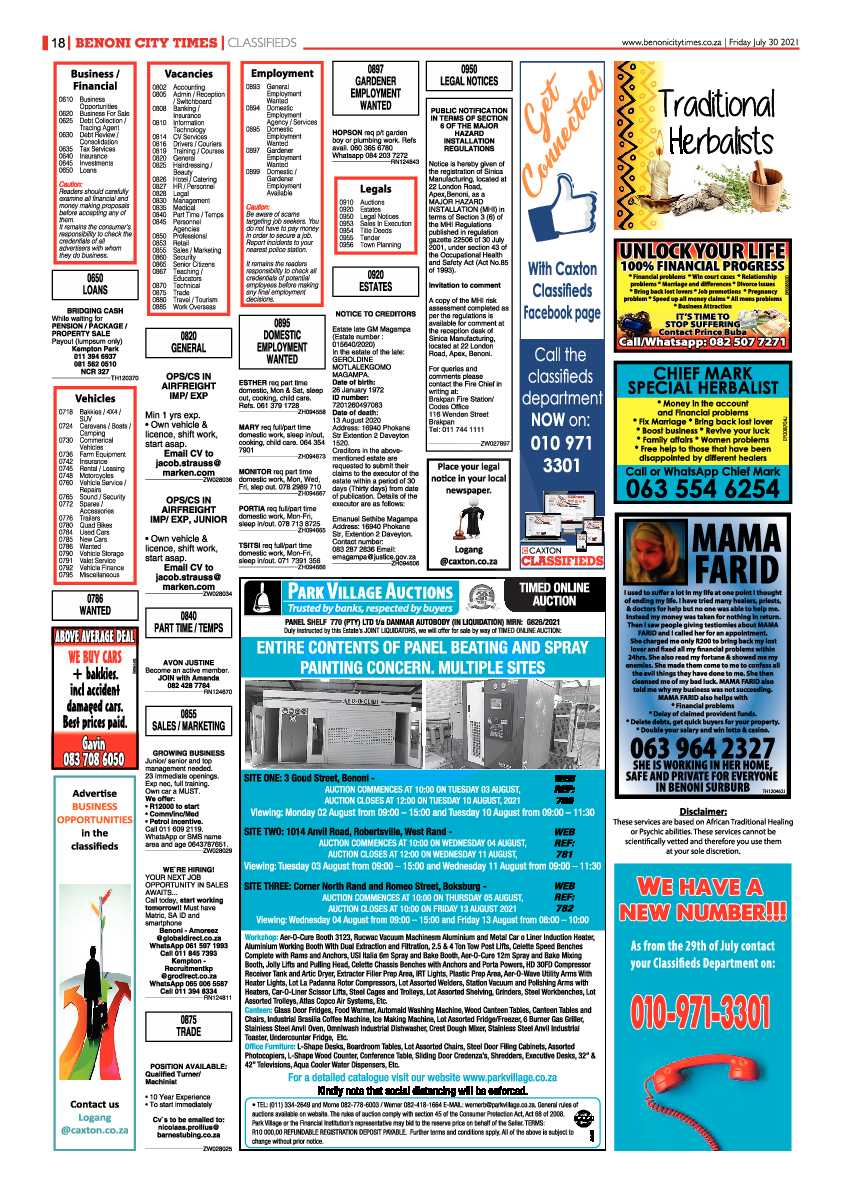 Benoni City Times 30 July 2021 page 18