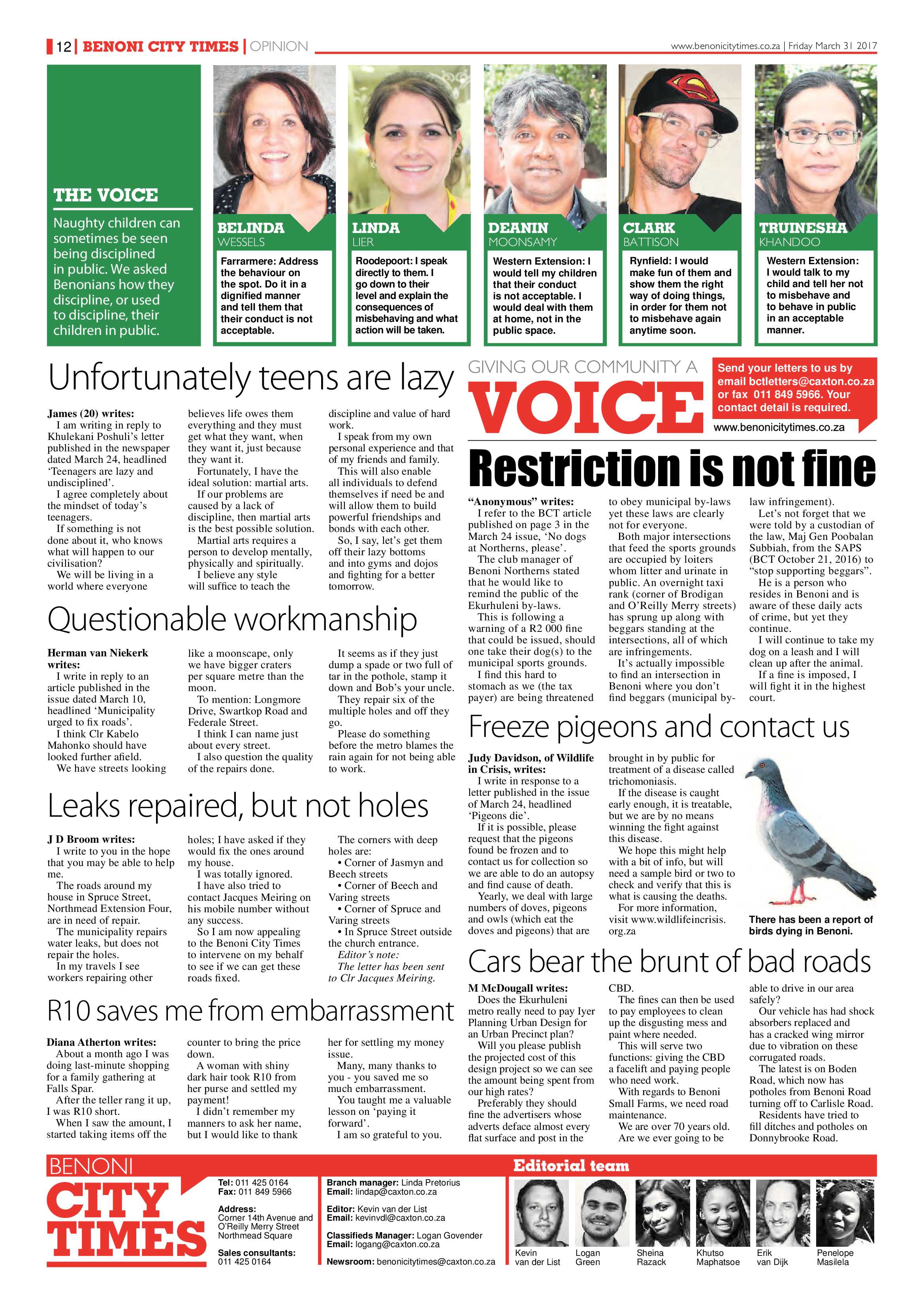 Benoni City Times 30 March 2017 page 12