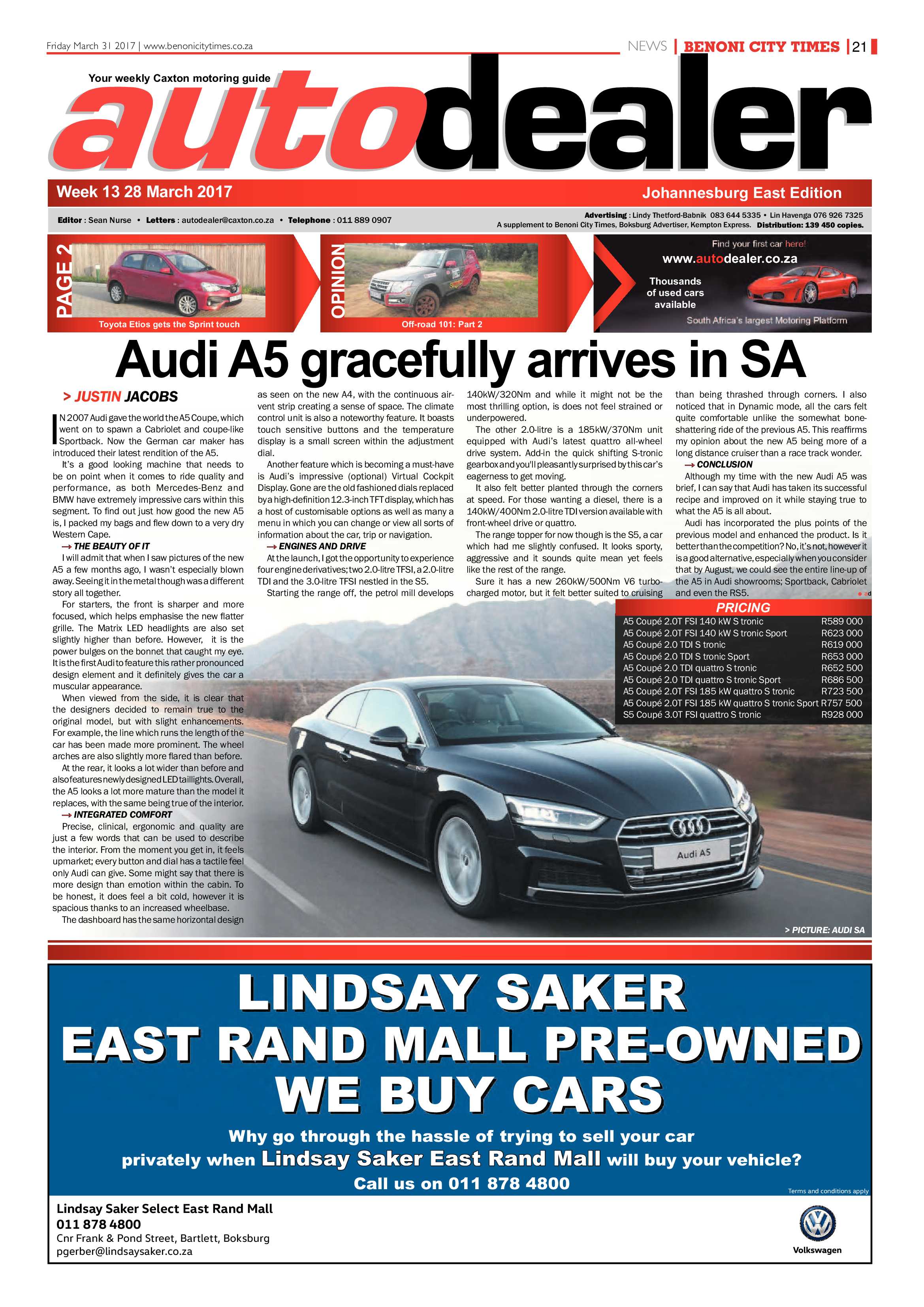 Benoni City Times 30 March 2017 page 21