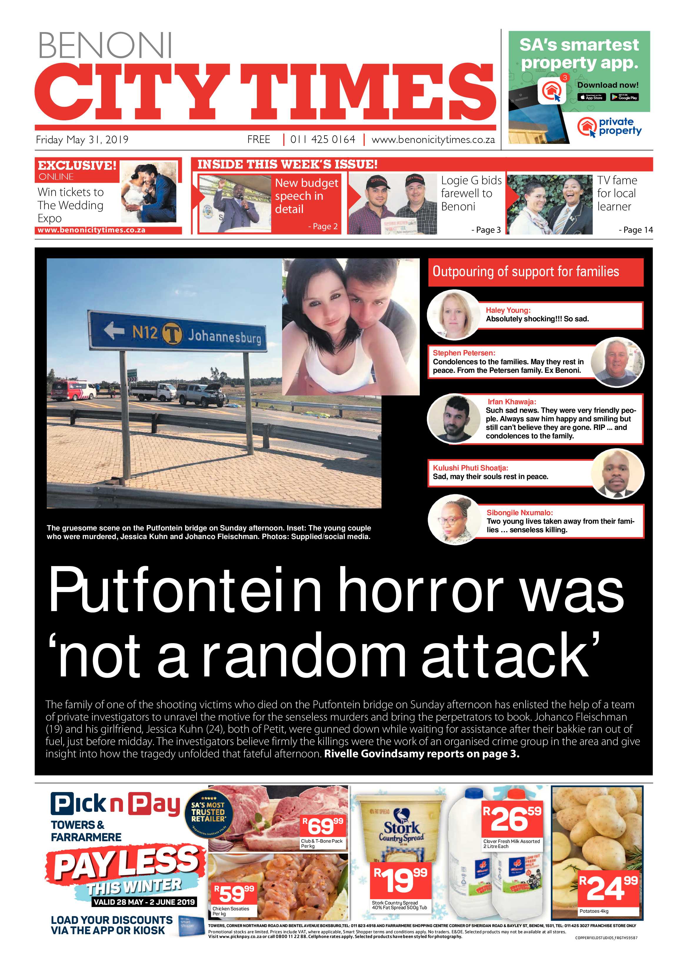 Benoni City Times 30 May 2019 page 1