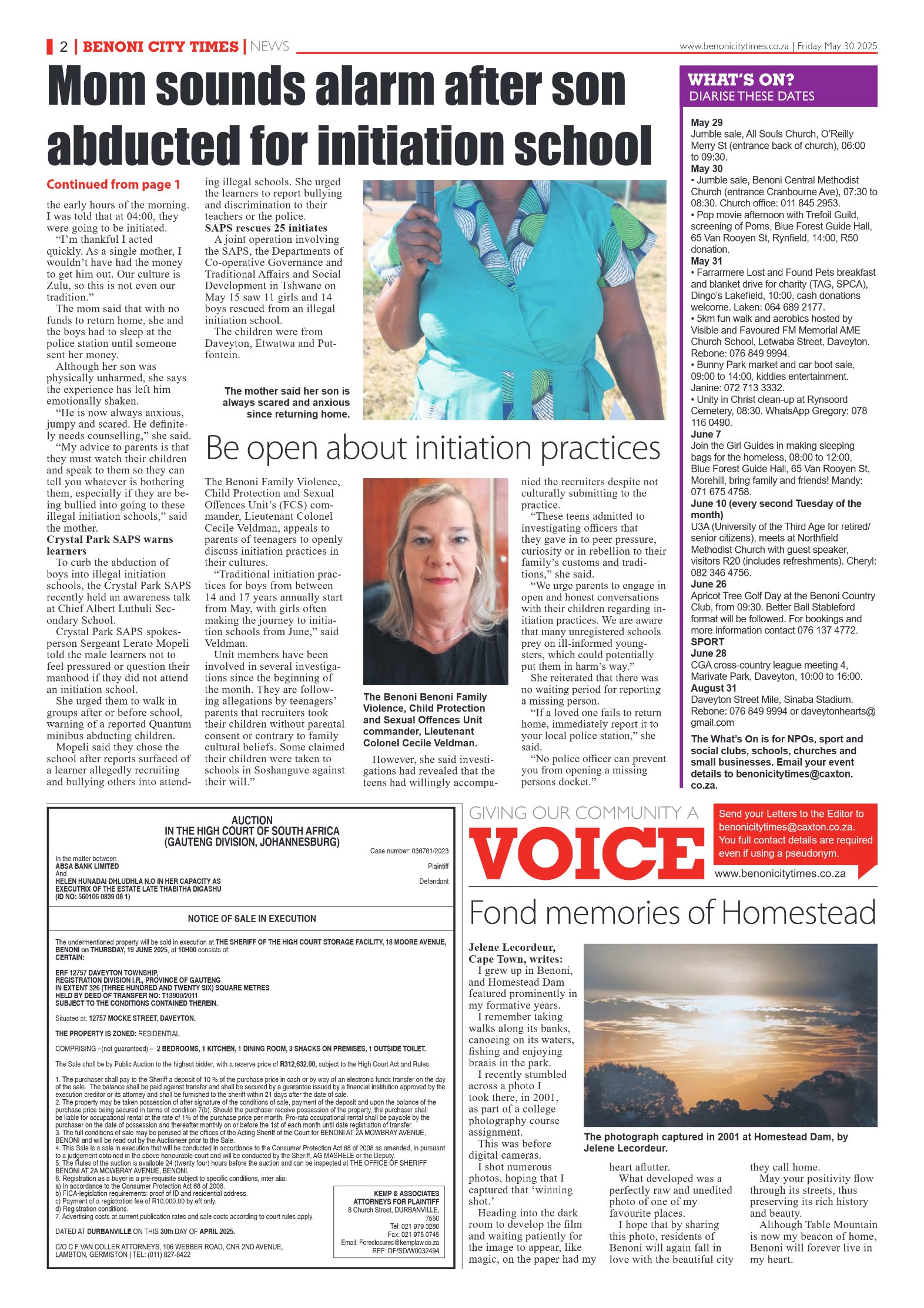 Benoni City Times 30 May 2025 page 2