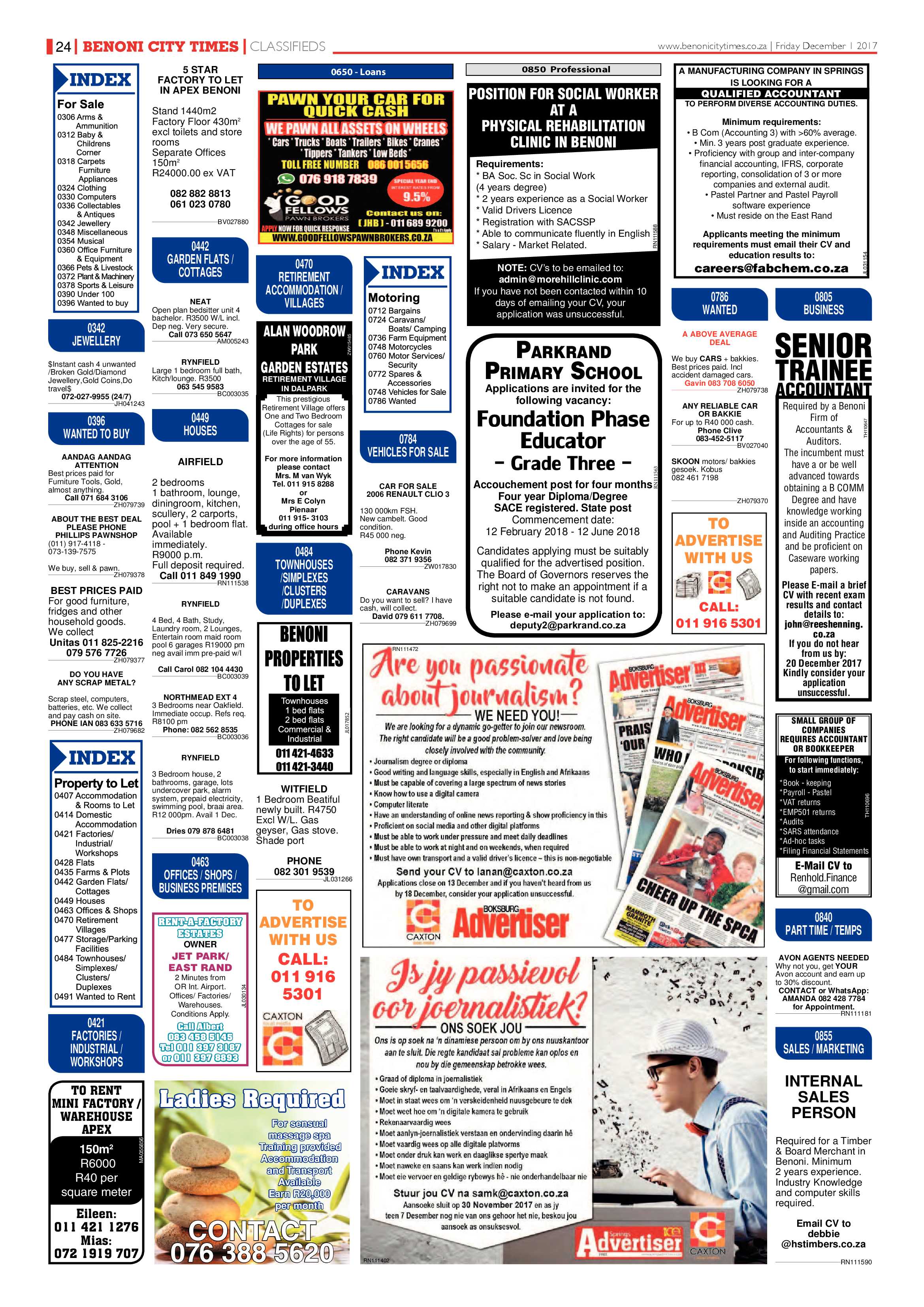 Benoni City Times 30 November 2017 page 26