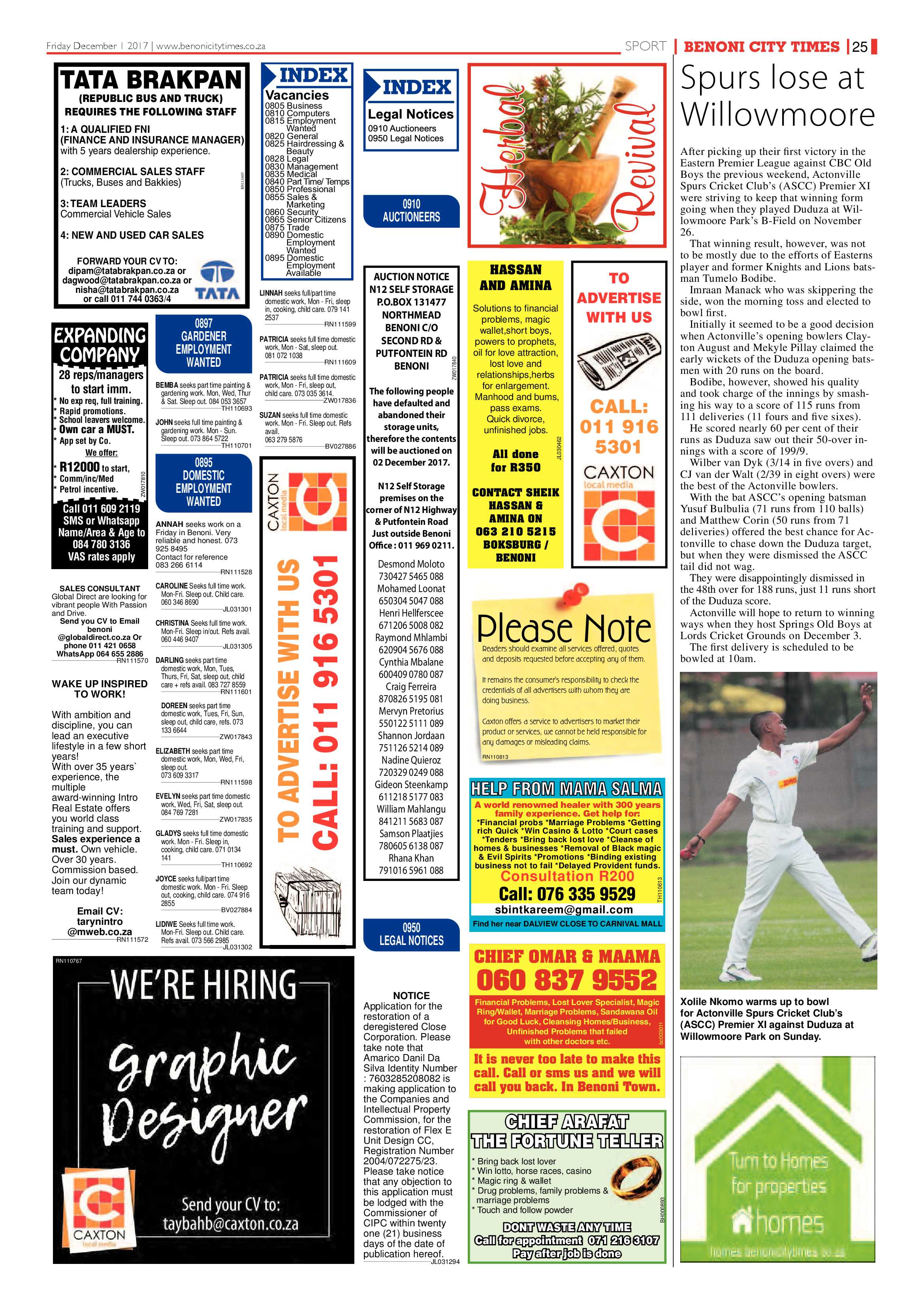 Benoni City Times 30 November 2017 page 27