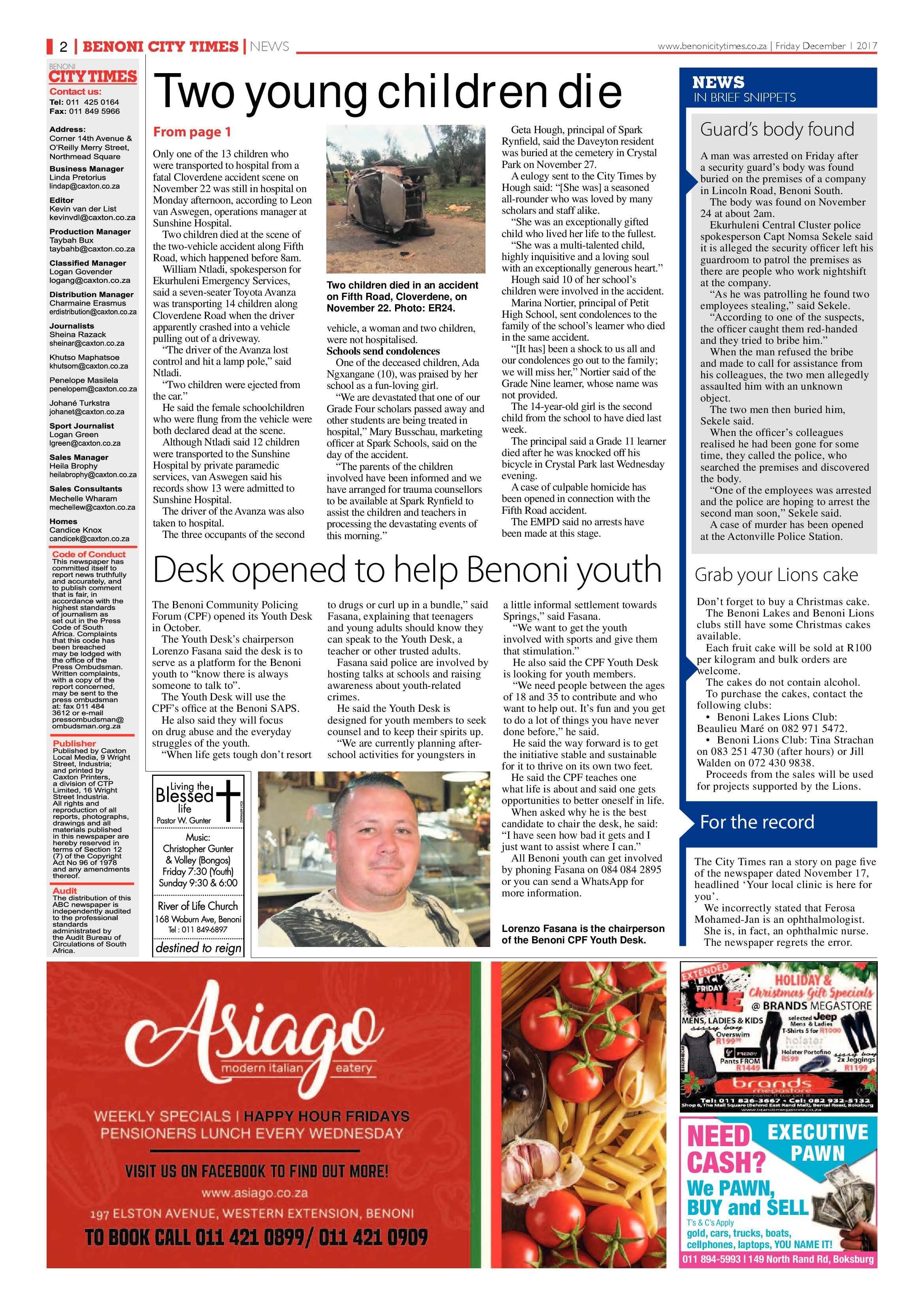 Benoni City Times 30 November 2017 page 4