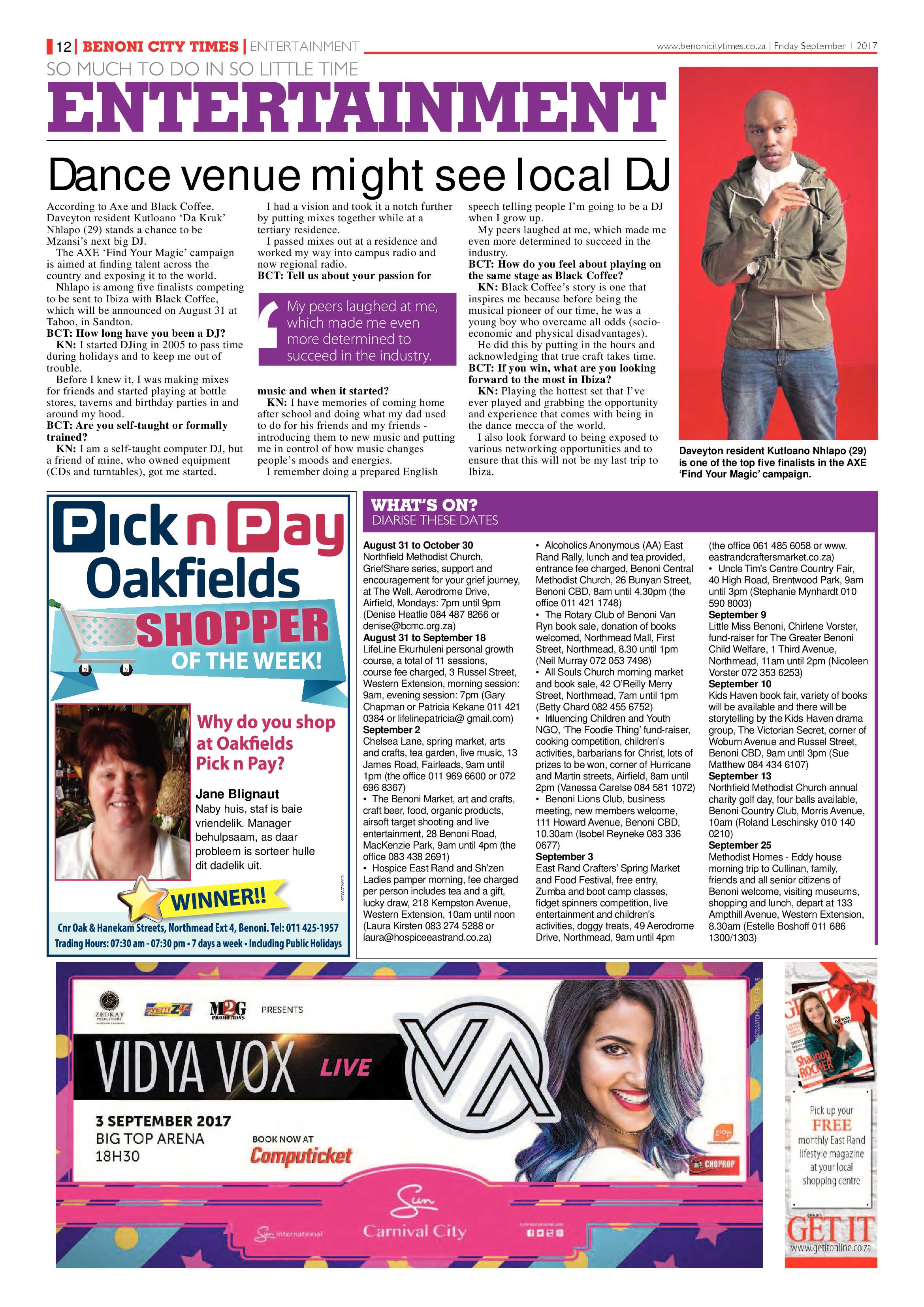 Benoni City Times 31 August 2017 page 12