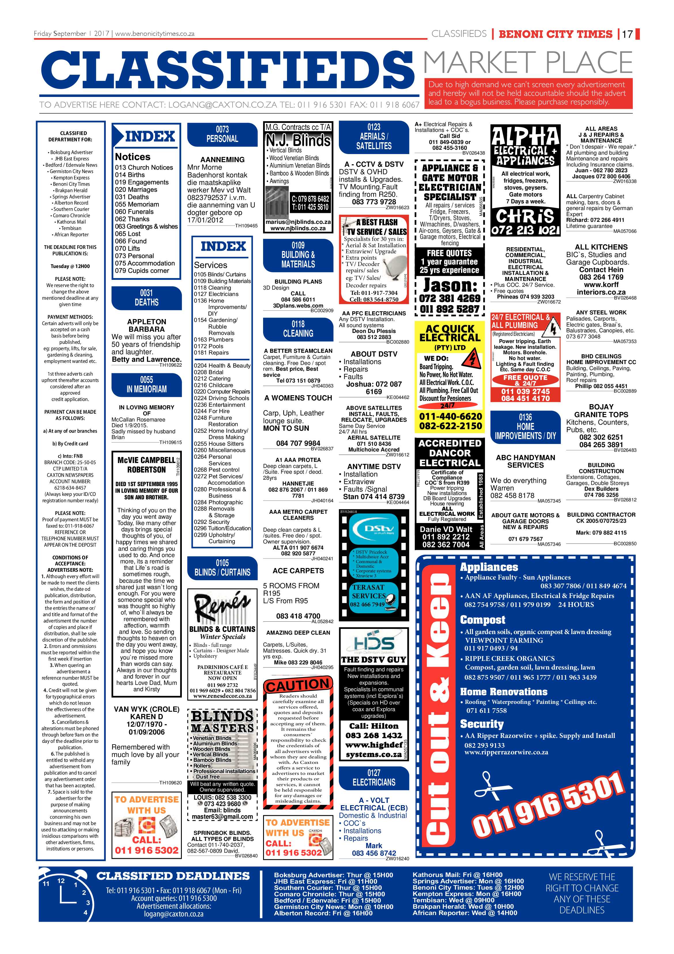 Benoni City Times 31 August 2017 page 17