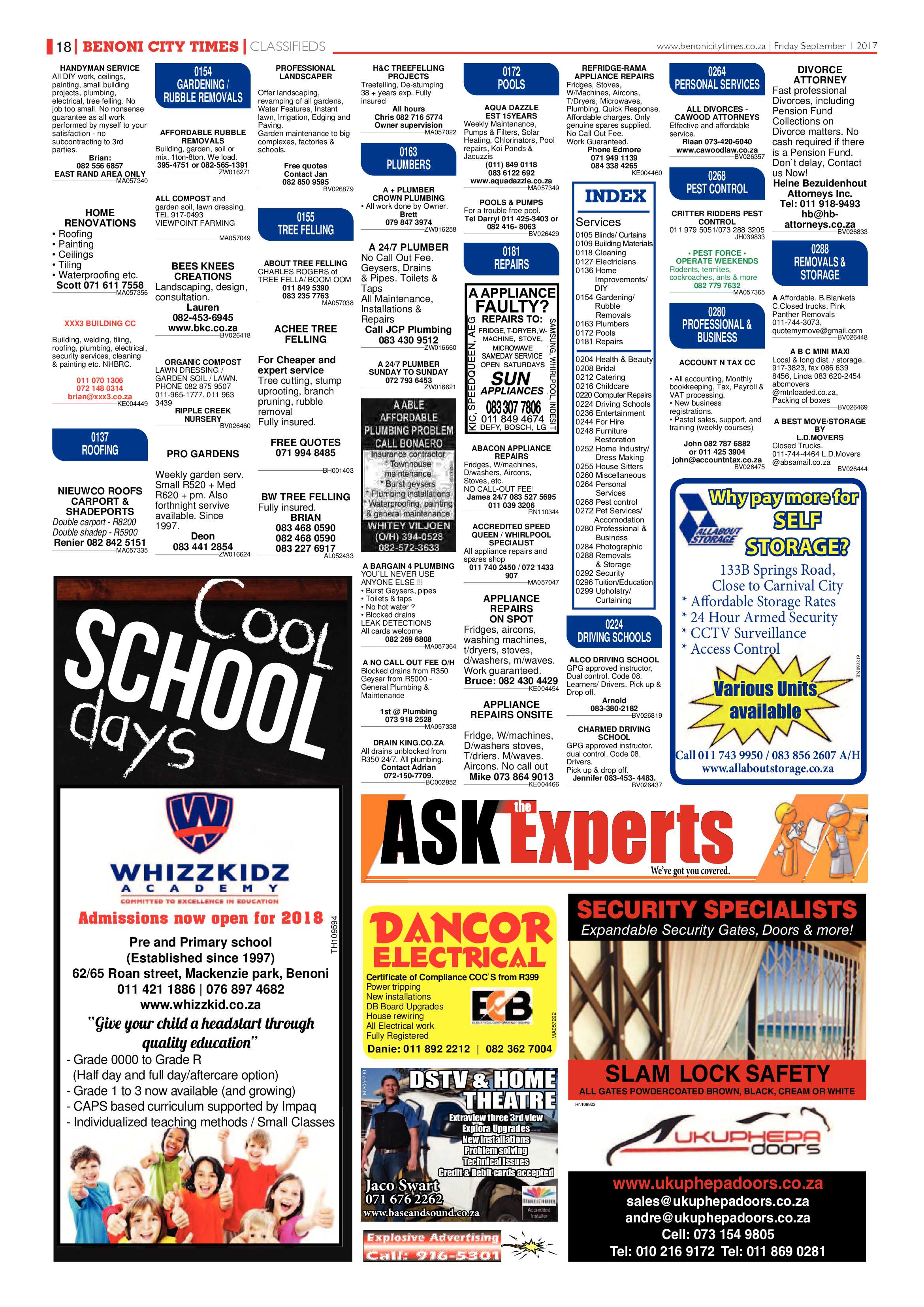 Benoni City Times 31 August 2017 page 18