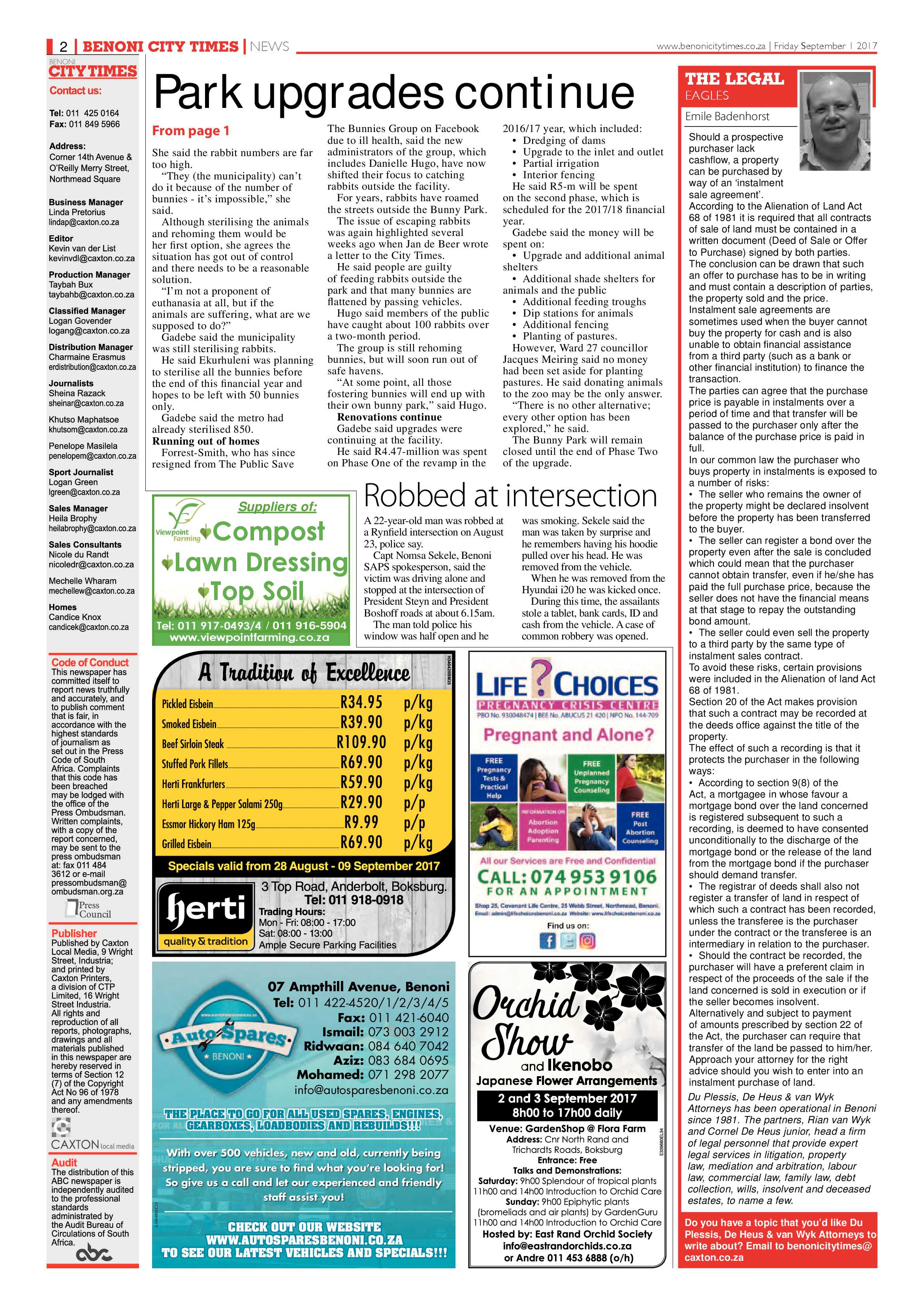 Benoni City Times 31 August 2017 page 2