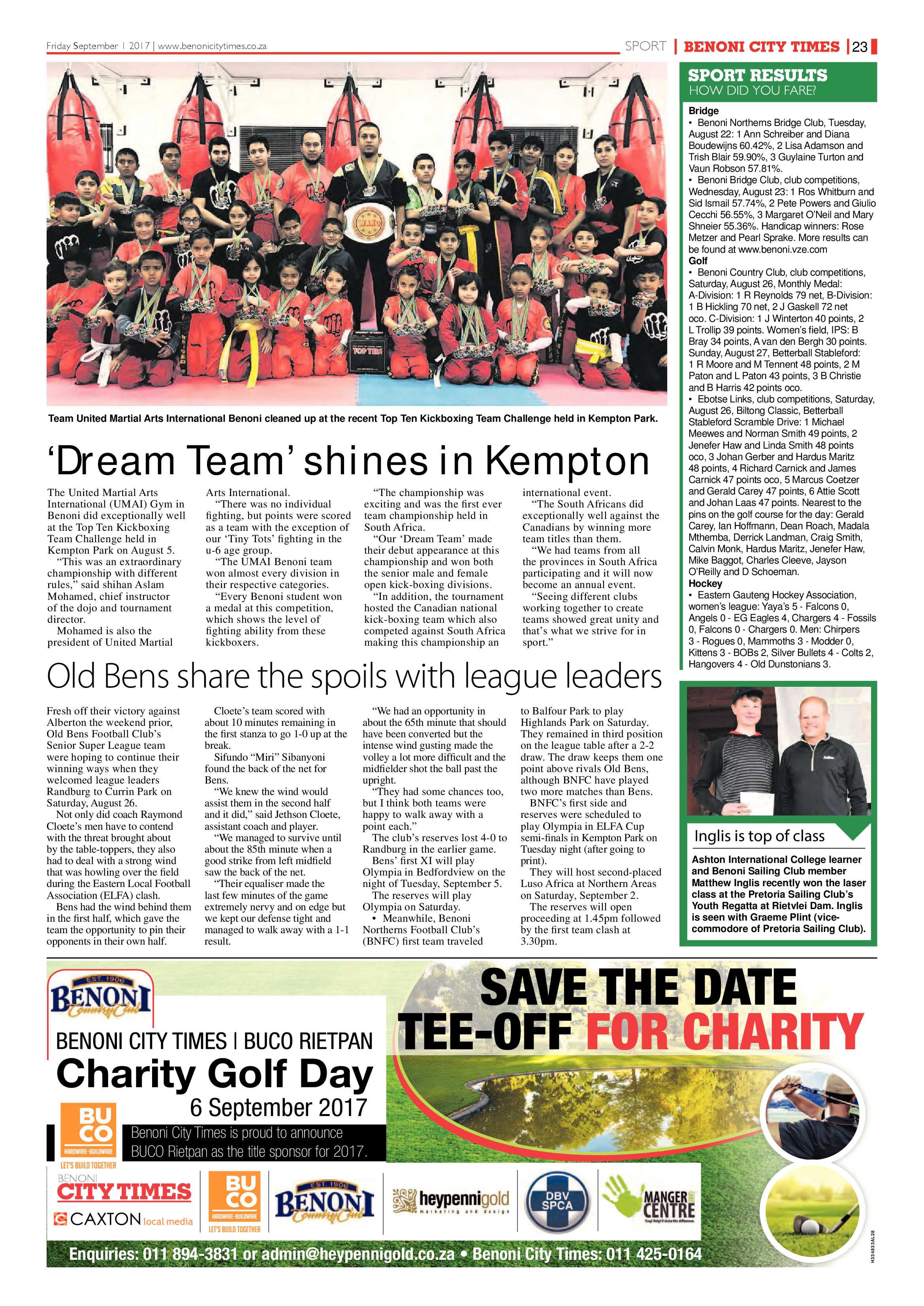 Benoni City Times 31 August 2017 page 23