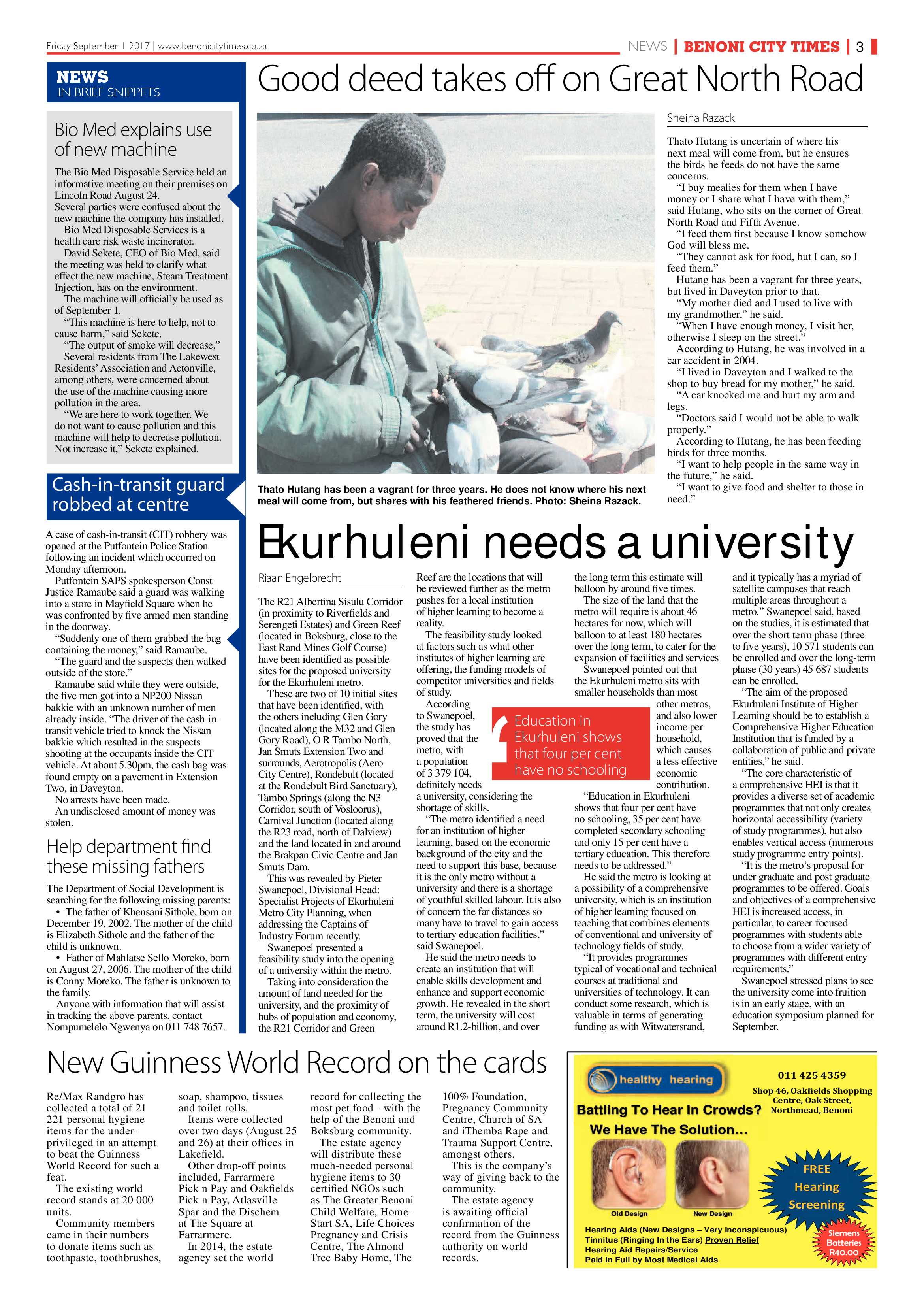 Benoni City Times 31 August 2017 page 3