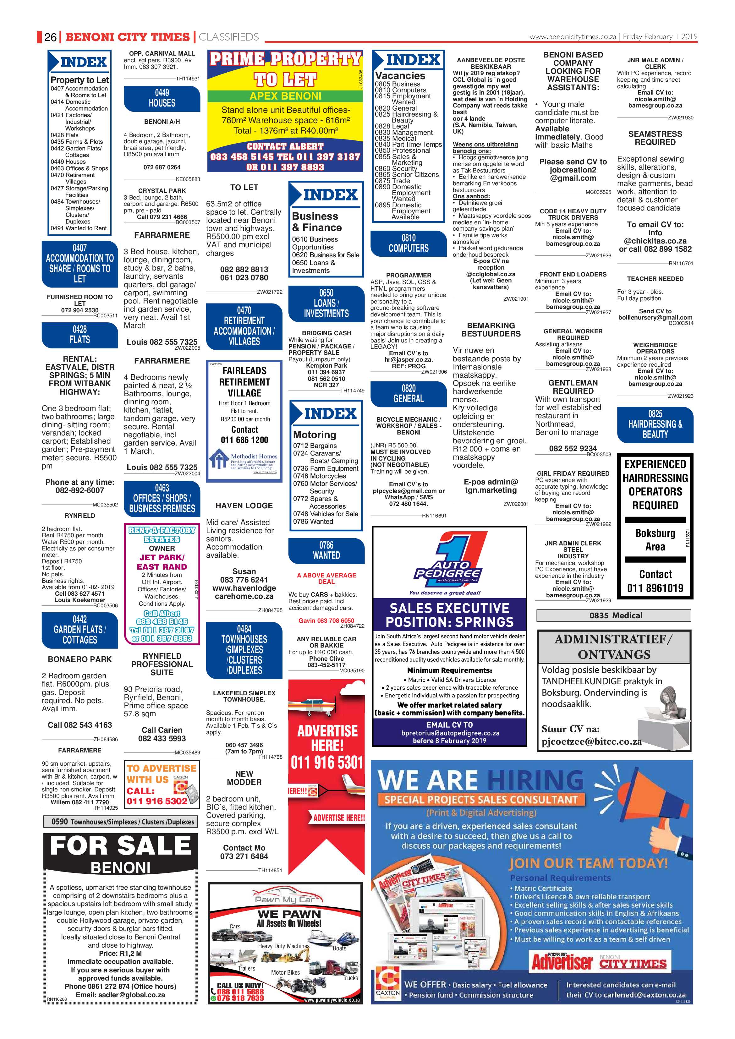 Benoni City Times 31 January 2019 page 26