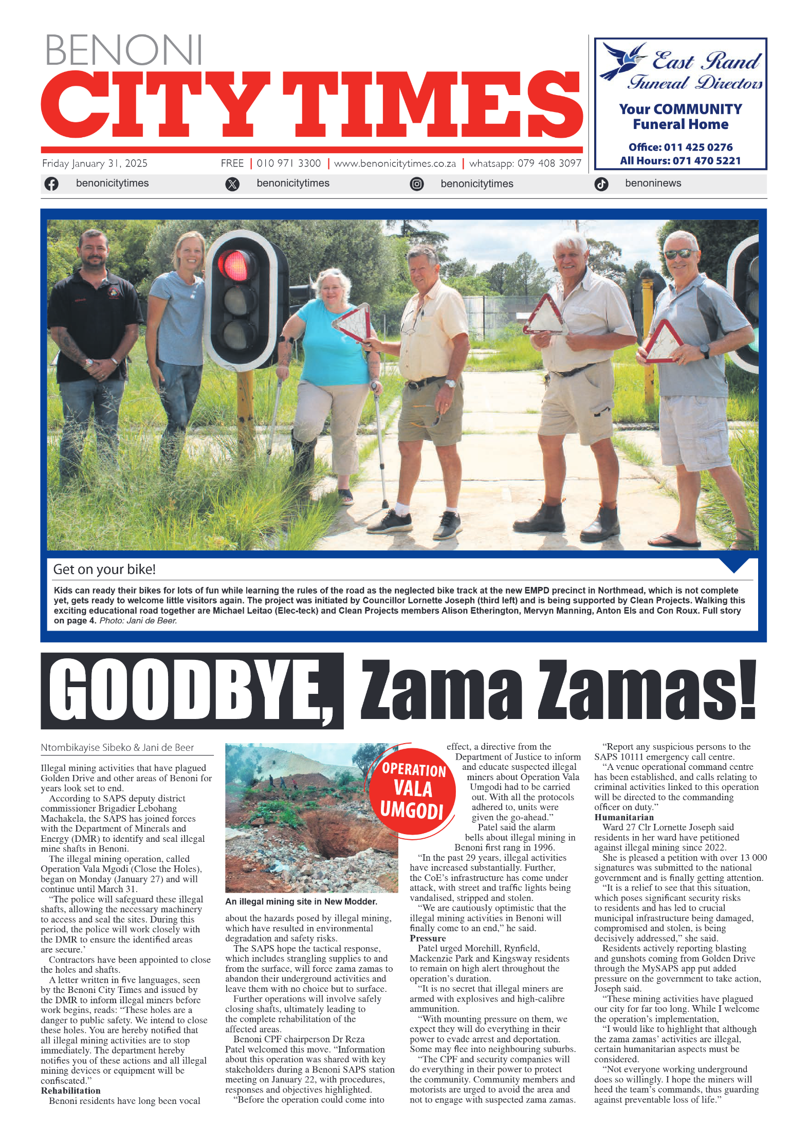 Benoni City Times 31 January 2025 page 1