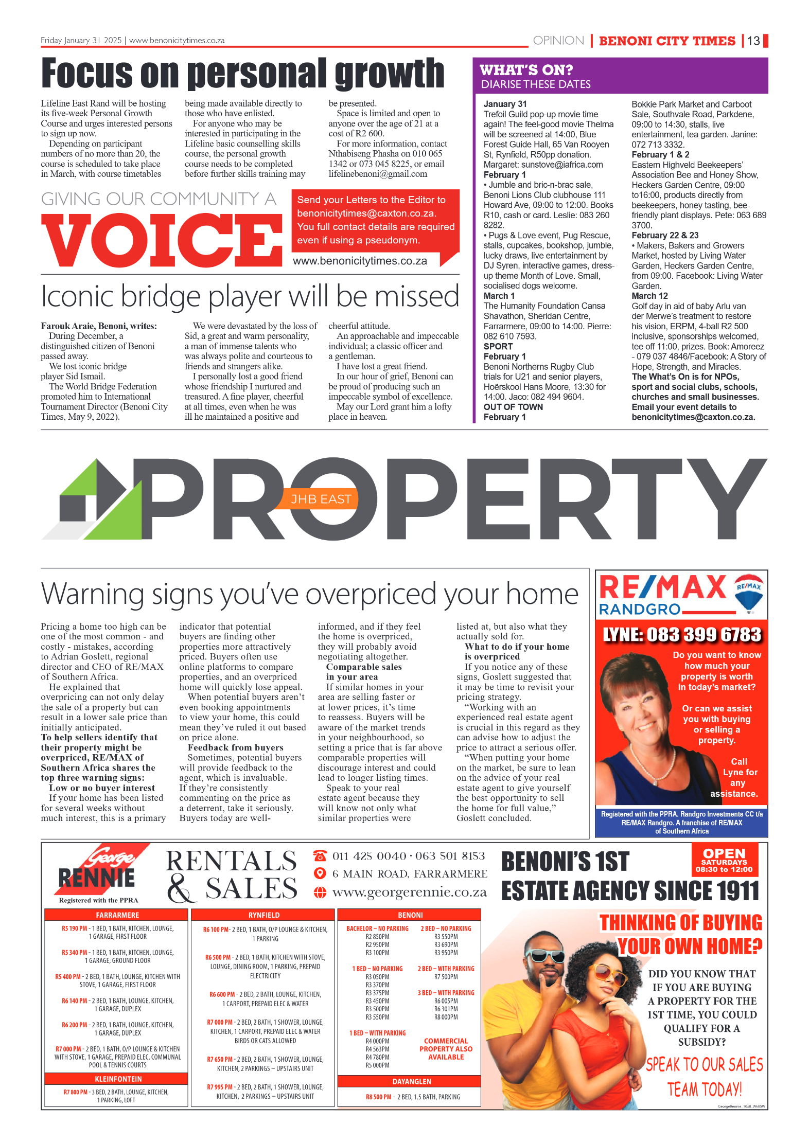 Benoni City Times 31 January 2025 page 13