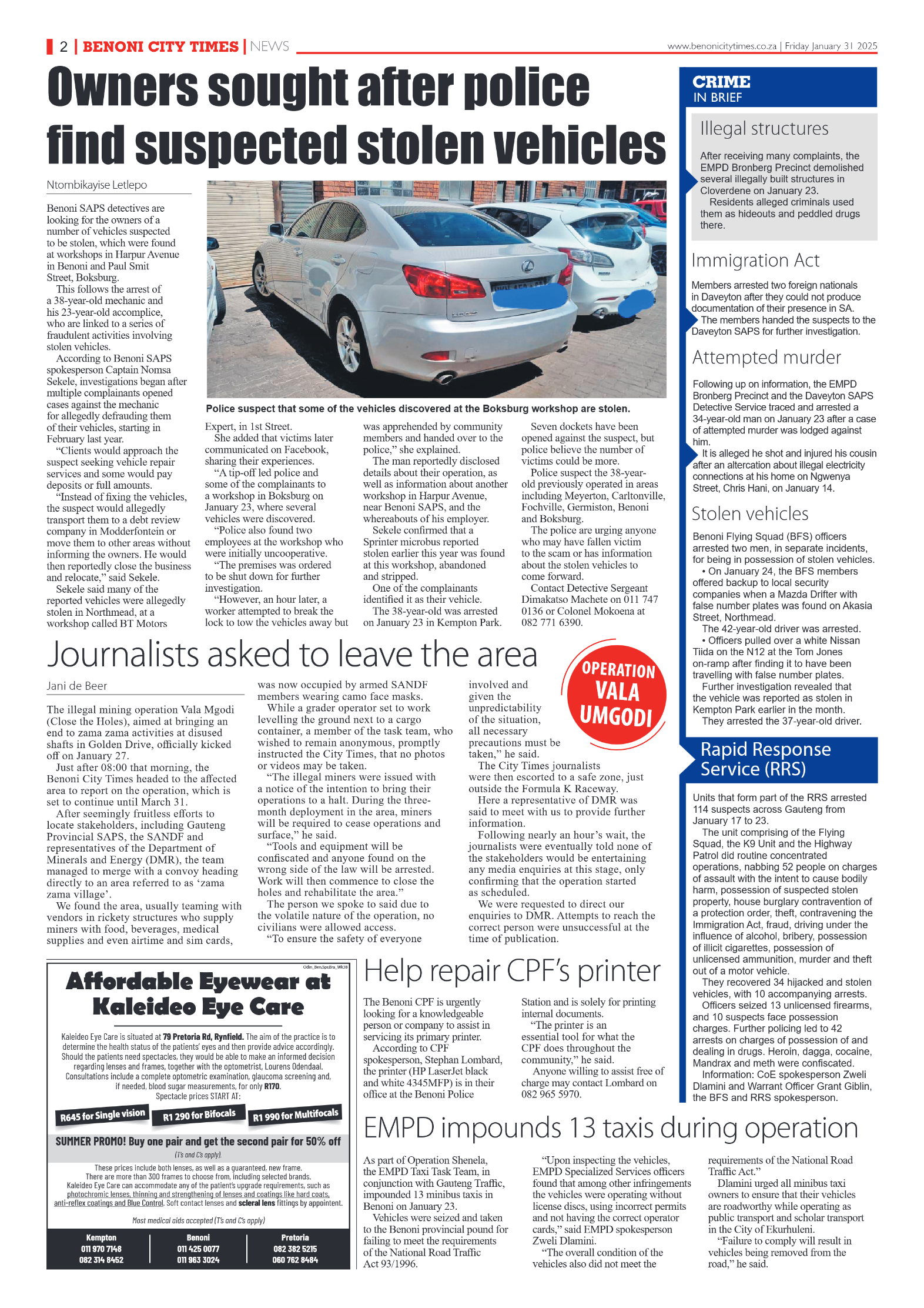 Benoni City Times 31 January 2025 page 2
