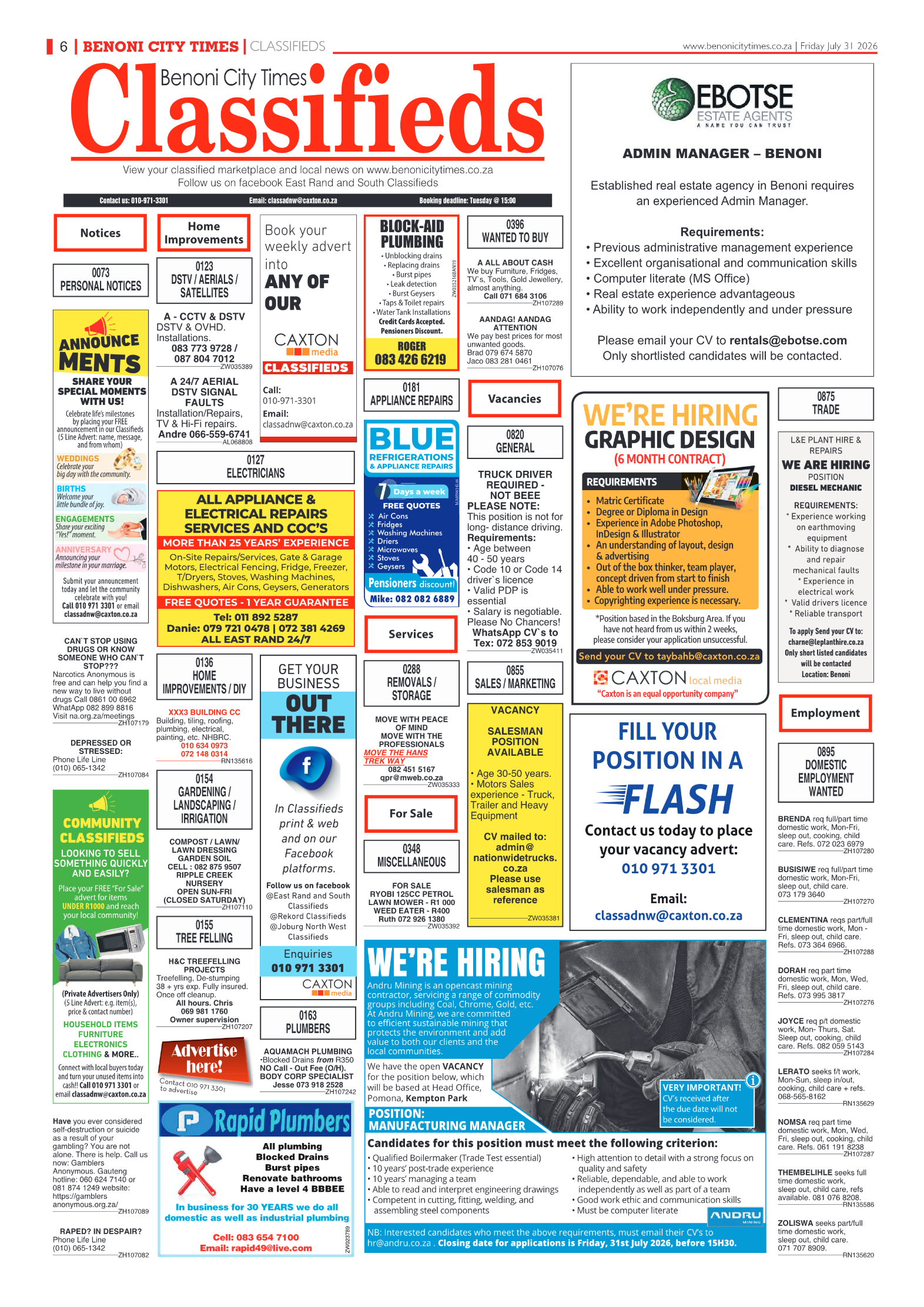Benoni City Times 31 July 2026 page 18