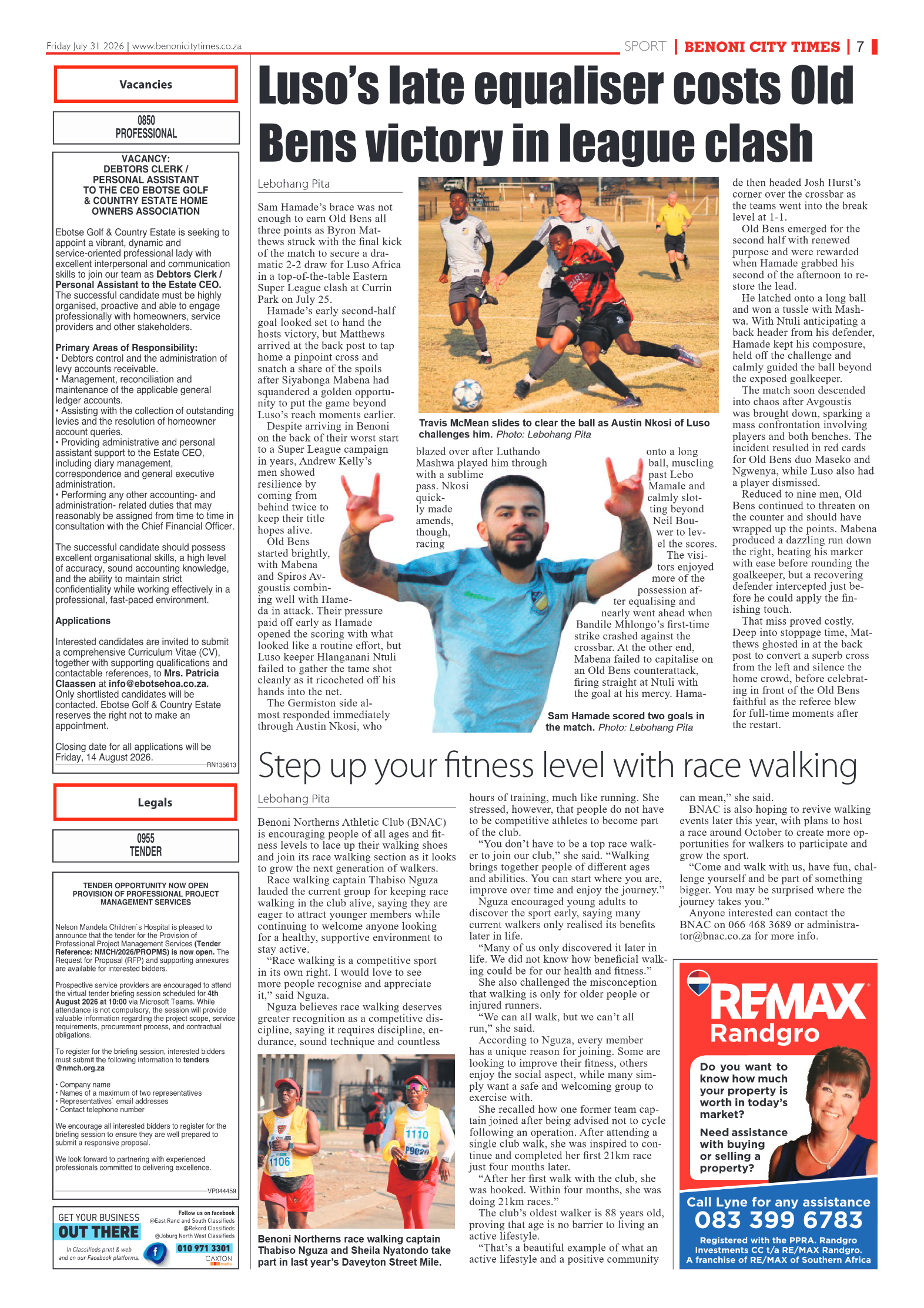 Benoni City Times 31 July 2026 page 19