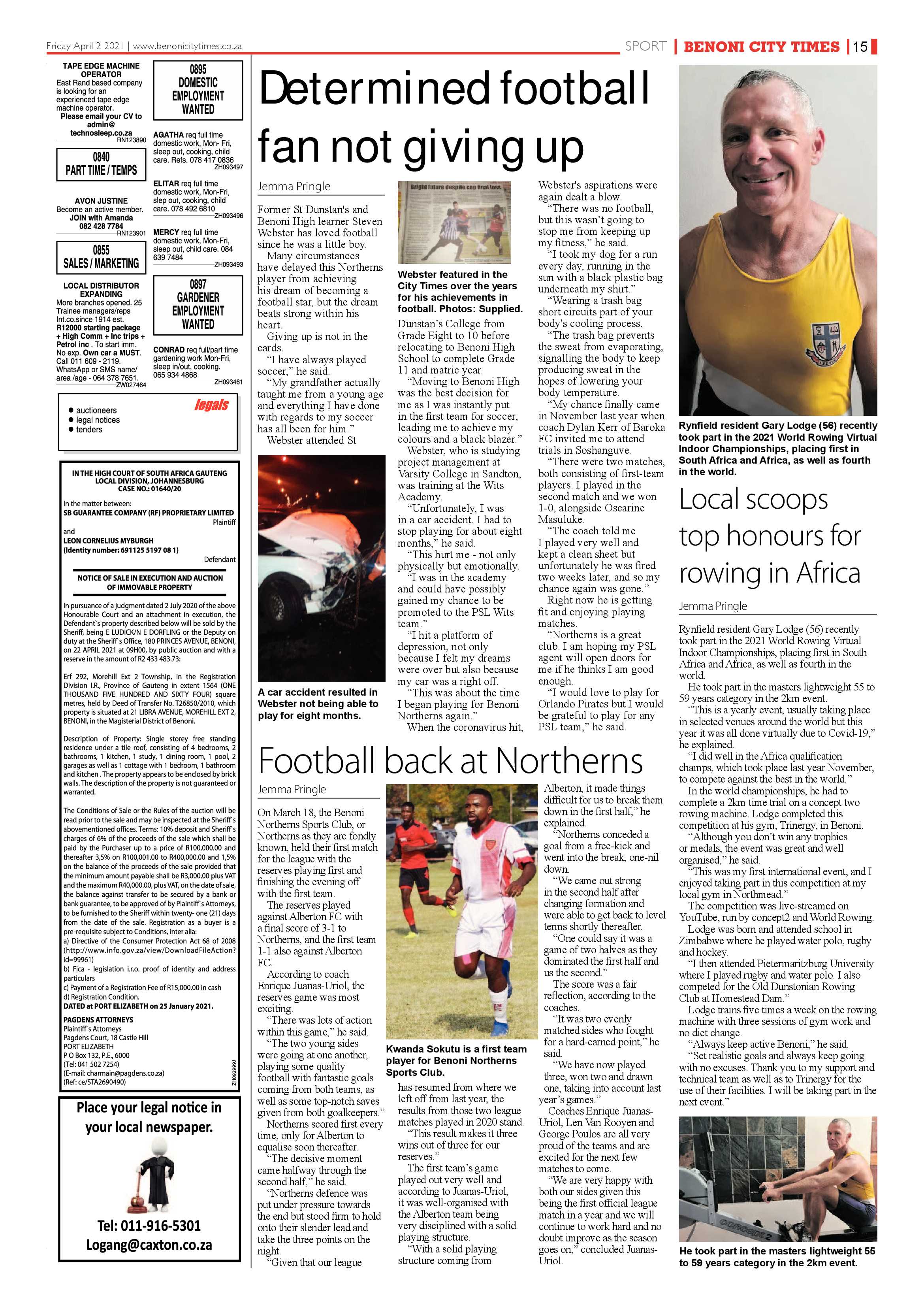 Benoni City Times 31 March 2021 page 15