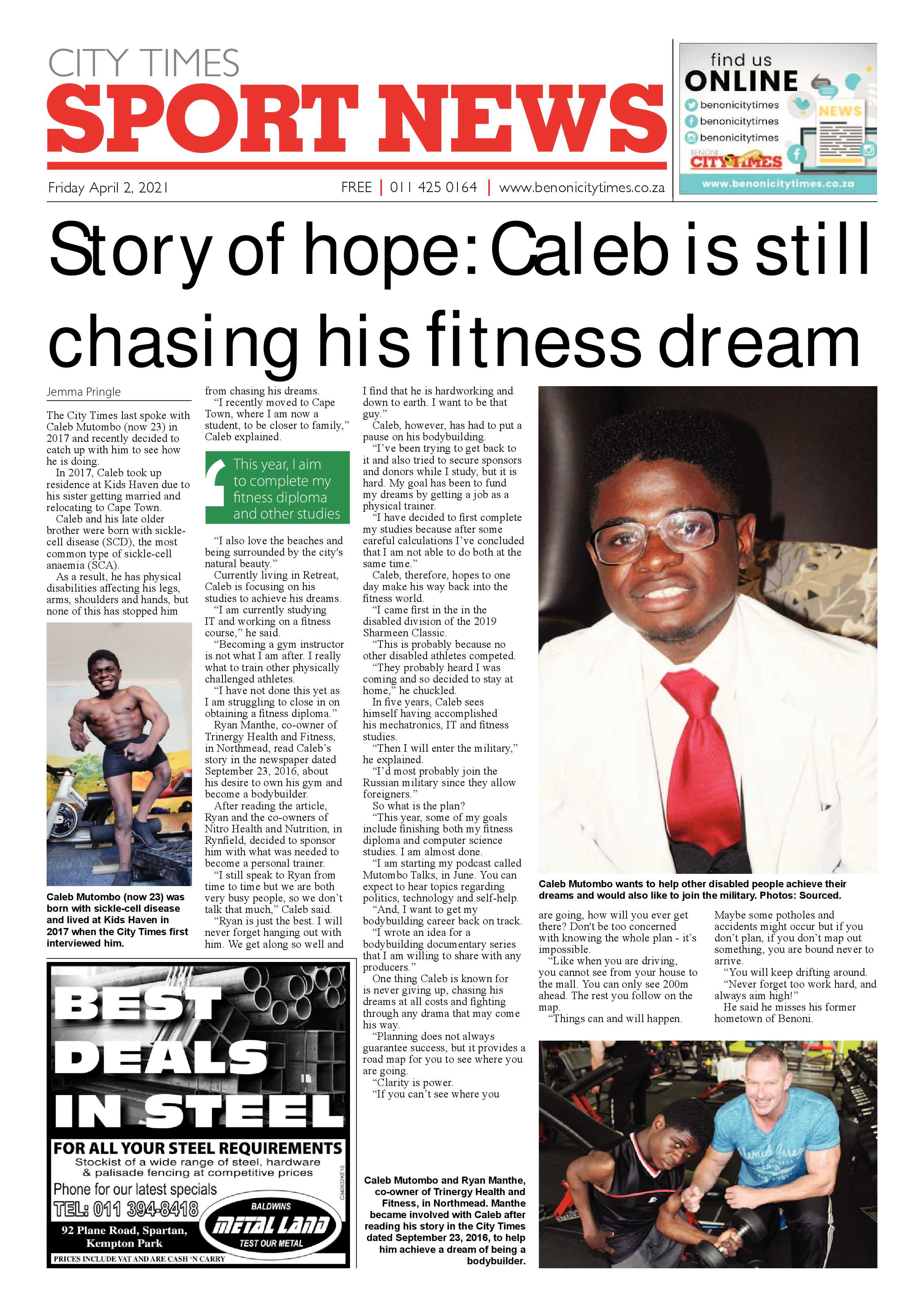 Benoni City Times 31 March 2021 page 16