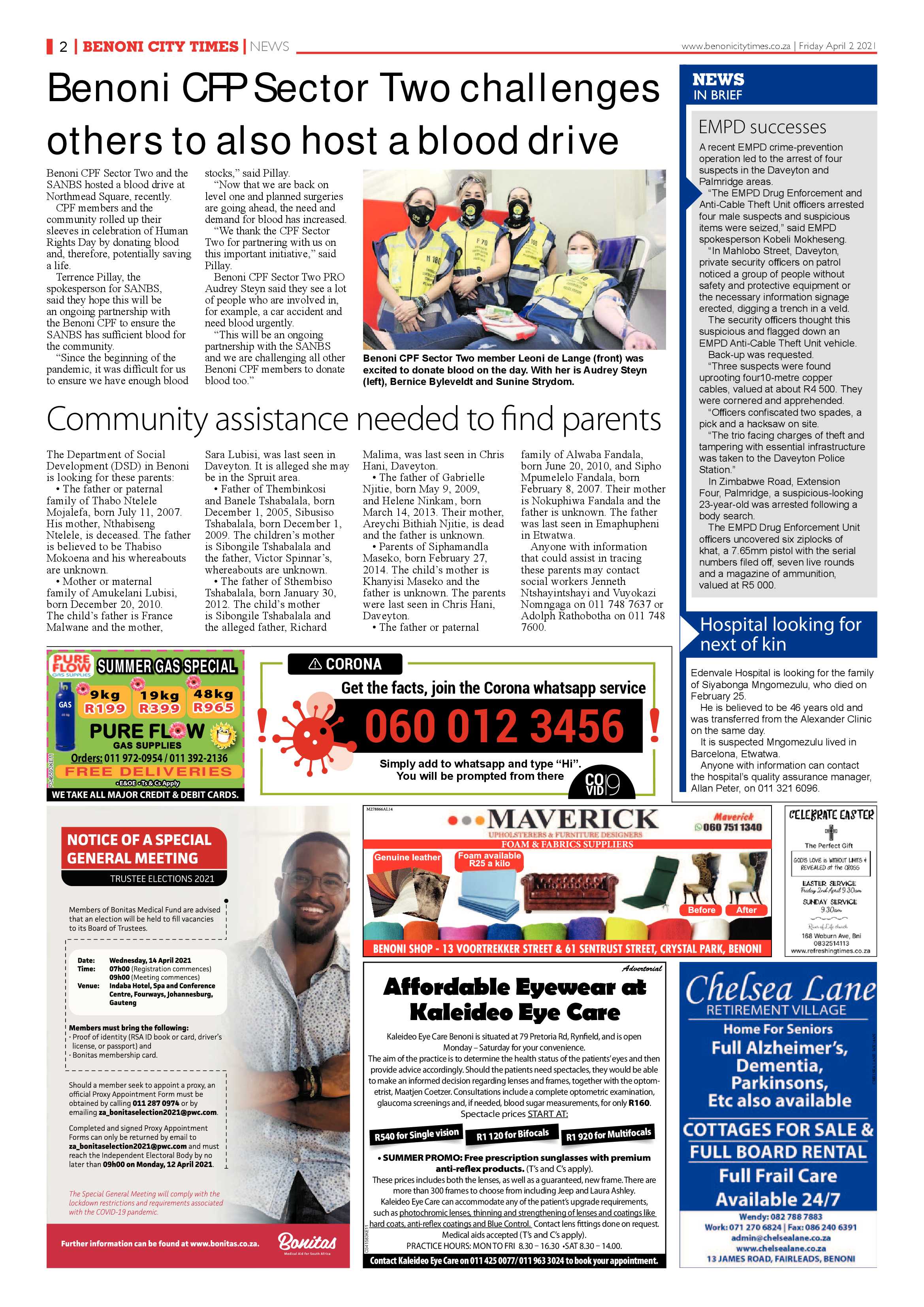 Benoni City Times 31 March 2021 page 2