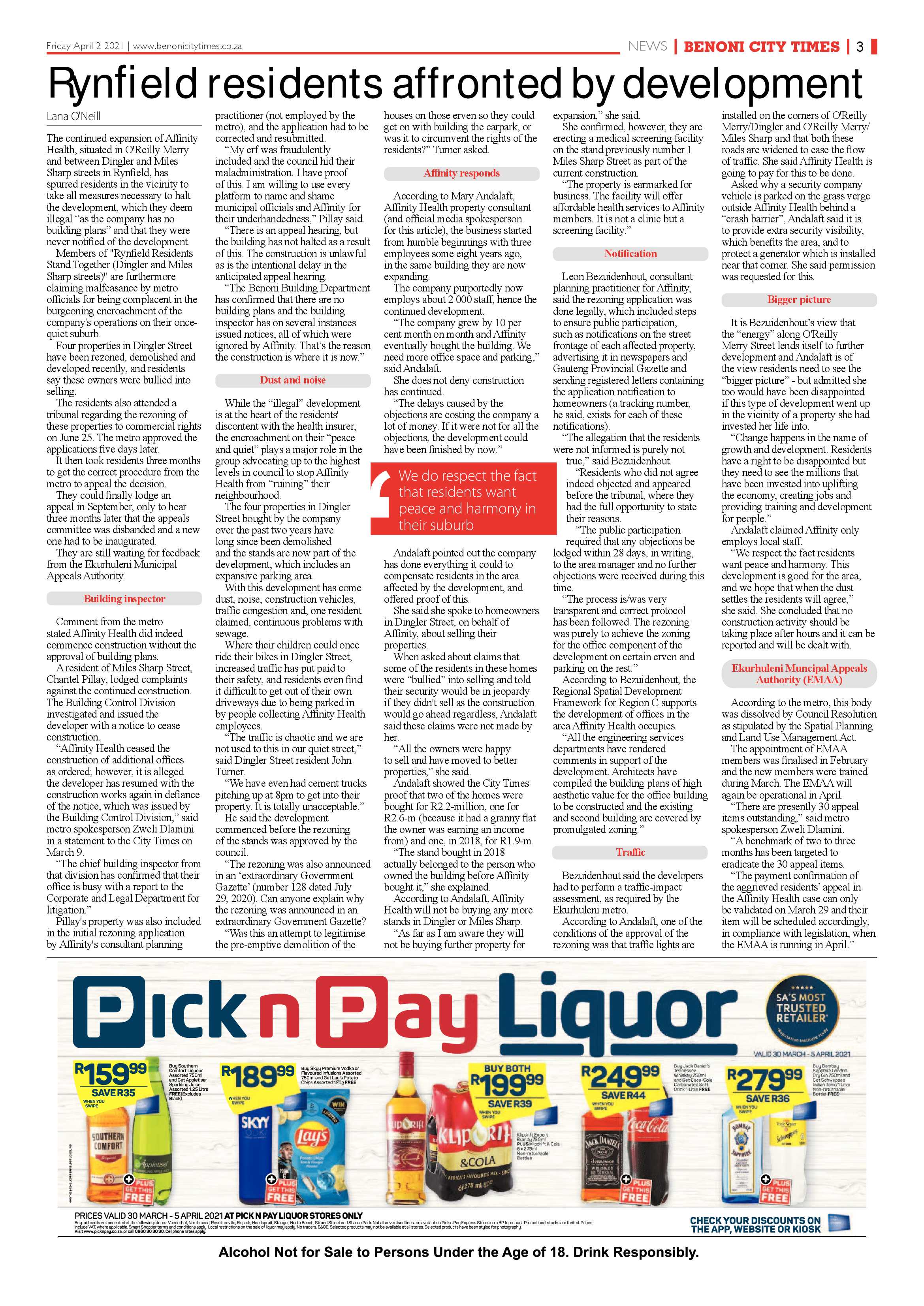 Benoni City Times 31 March 2021 page 3