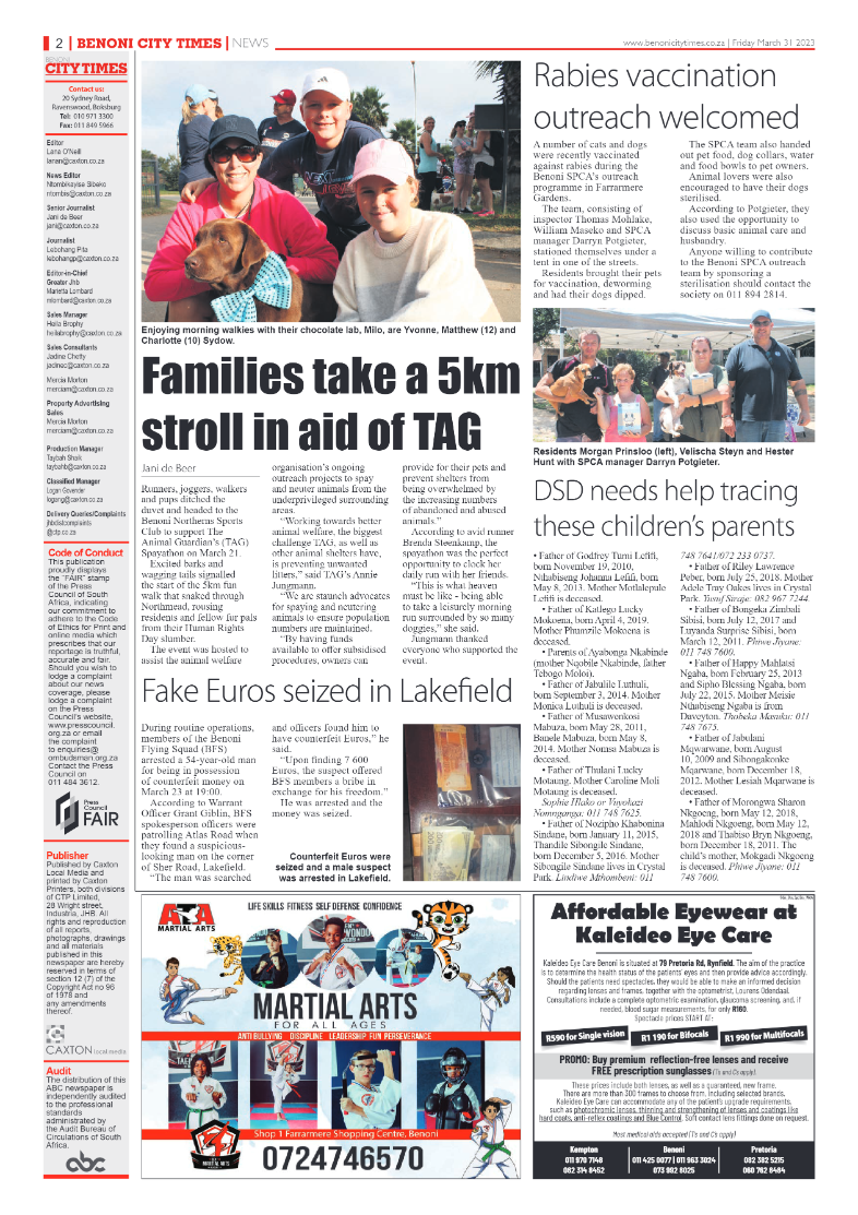 Benoni City Times 31 March 2023 page 2