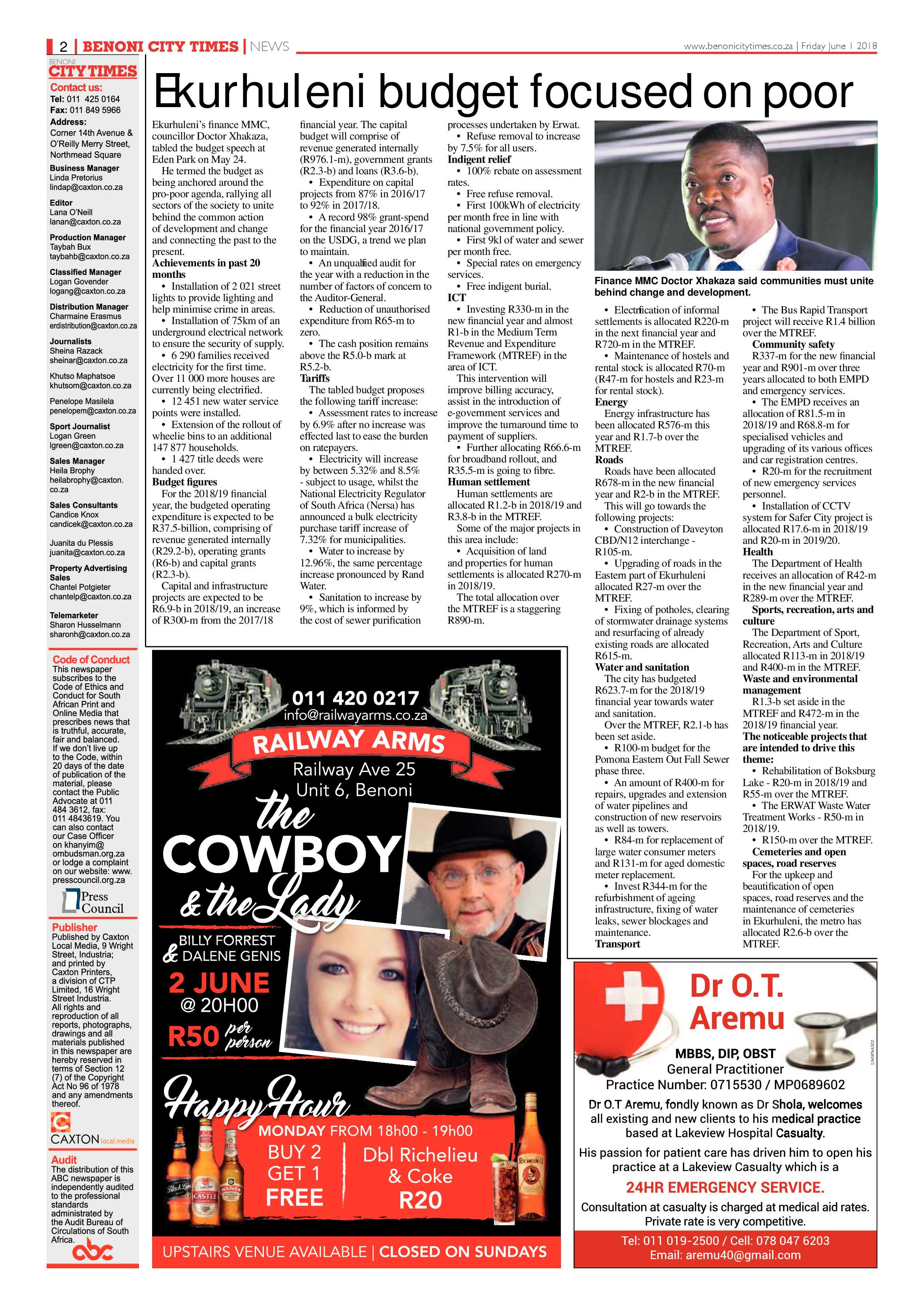 Benoni City Times 31 May 2018 page 2