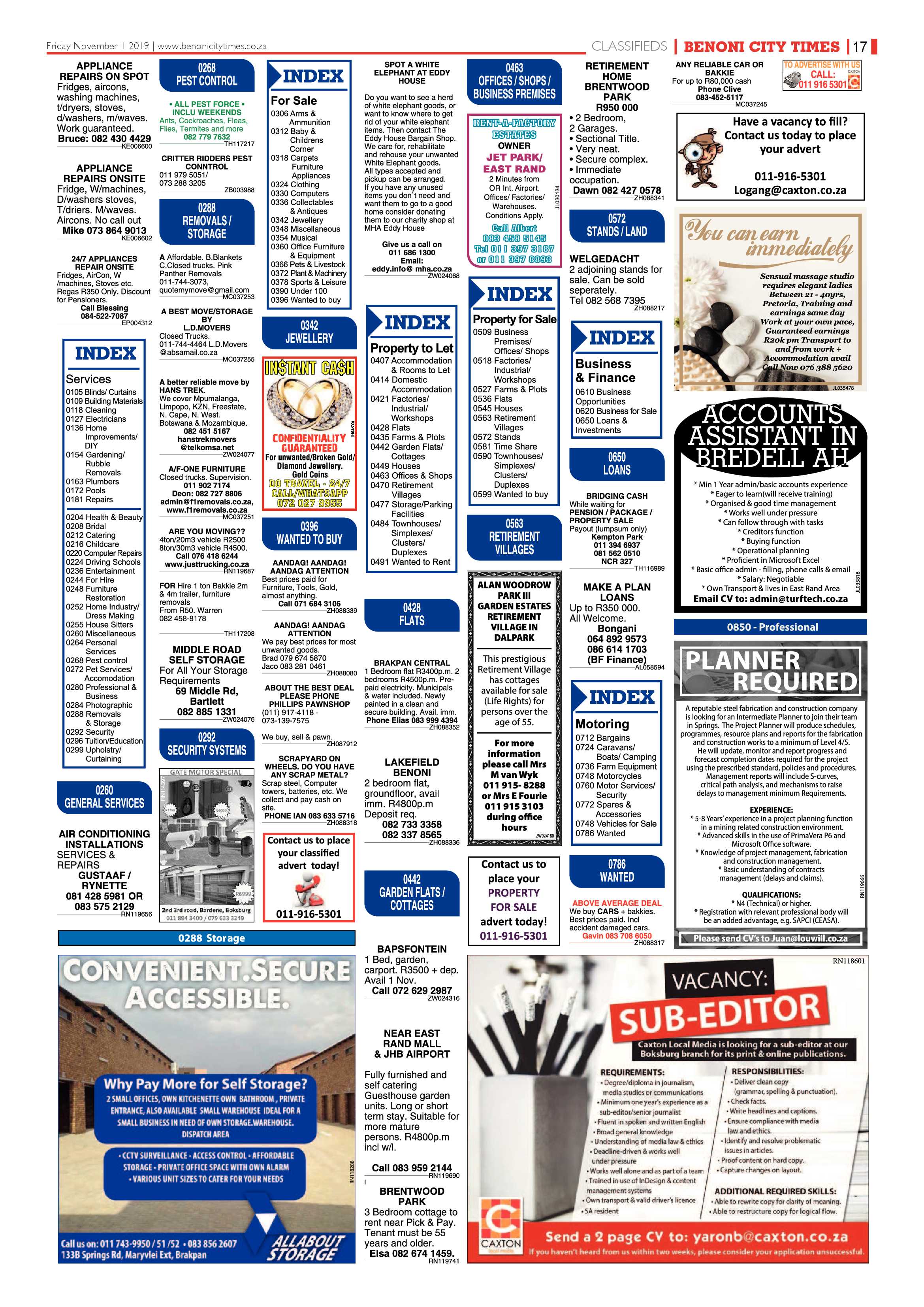 Benoni City Times 31 October 2019 page 17