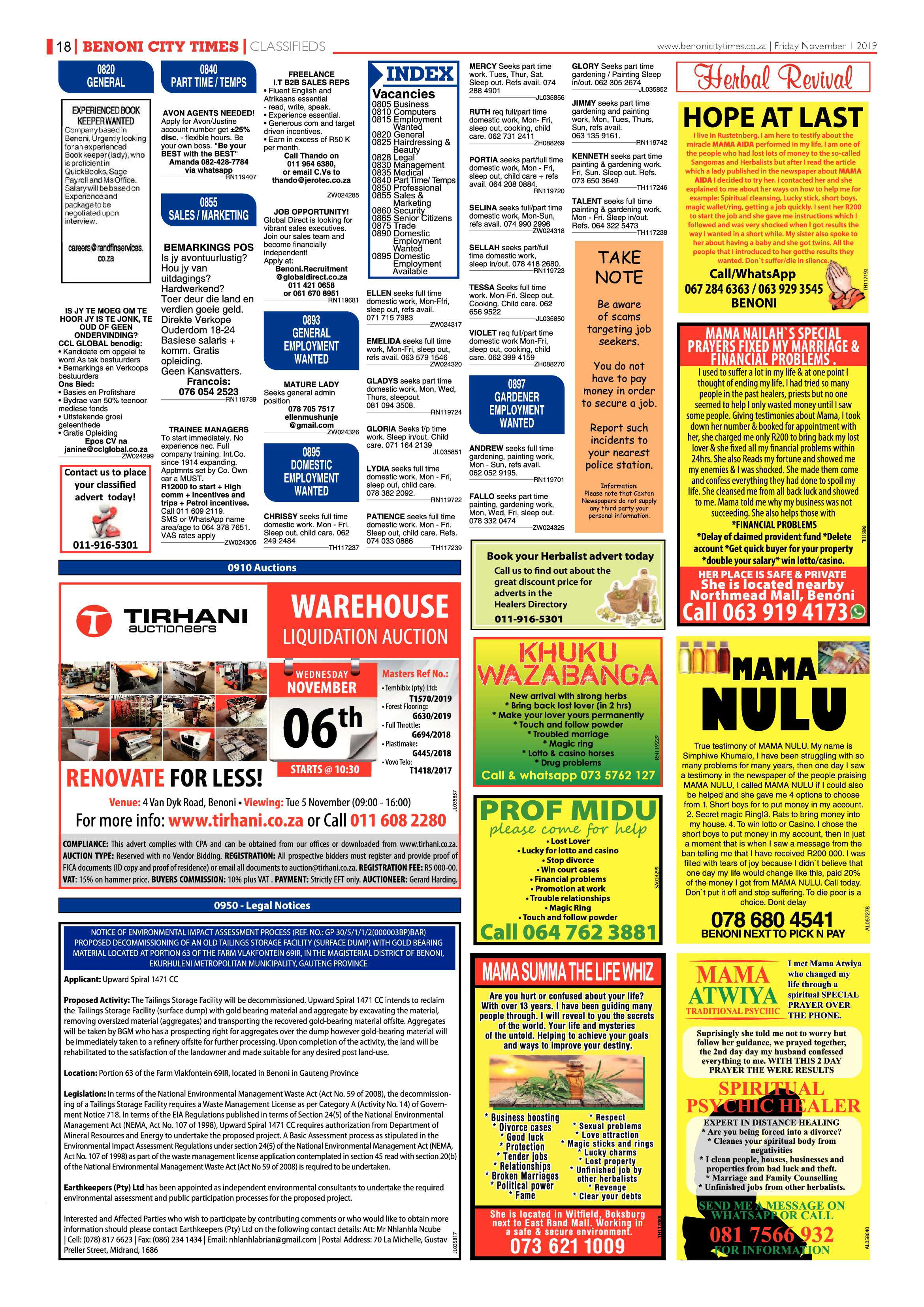 Benoni City Times 31 October 2019 page 18