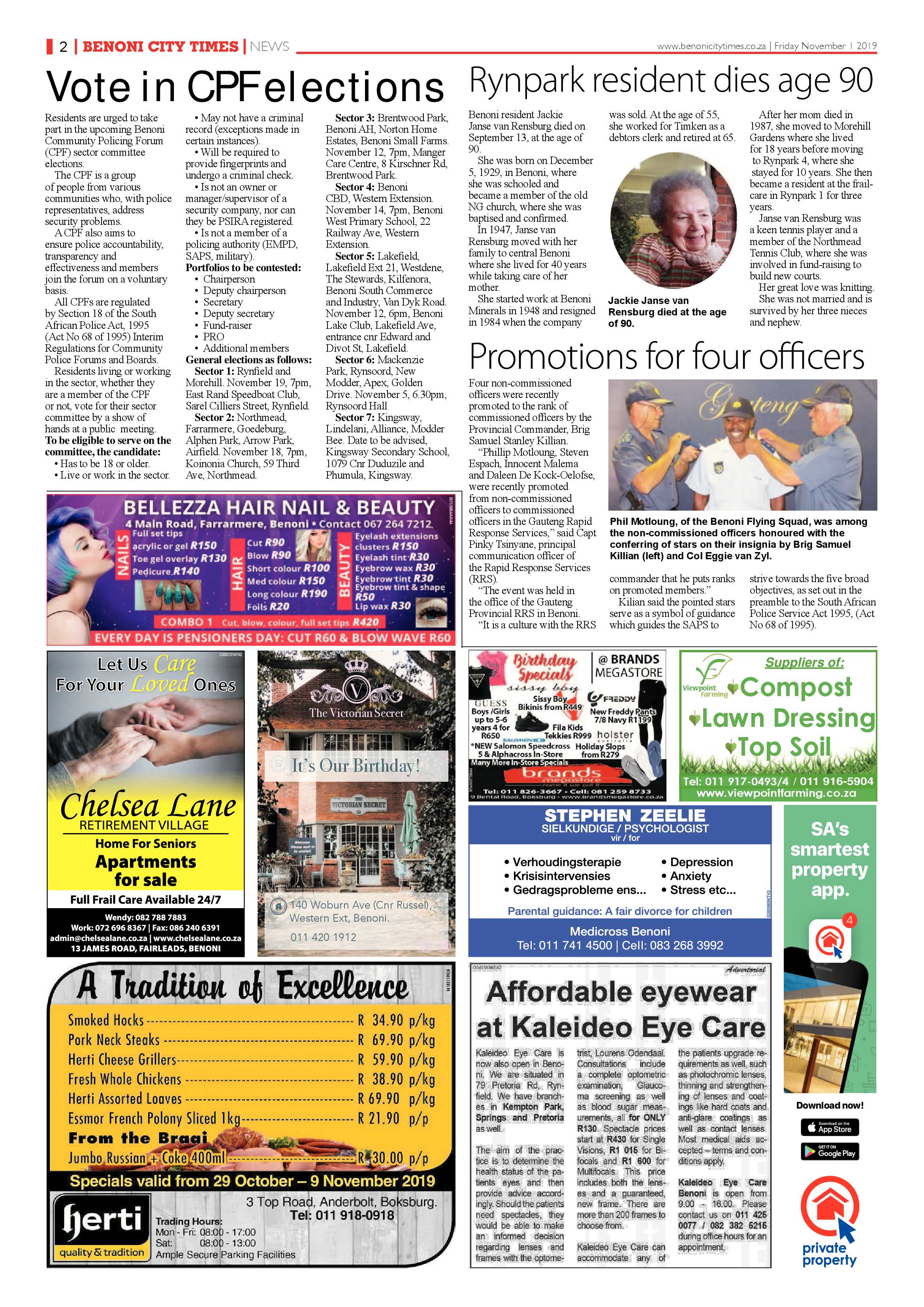 Benoni City Times 31 October 2019 page 2