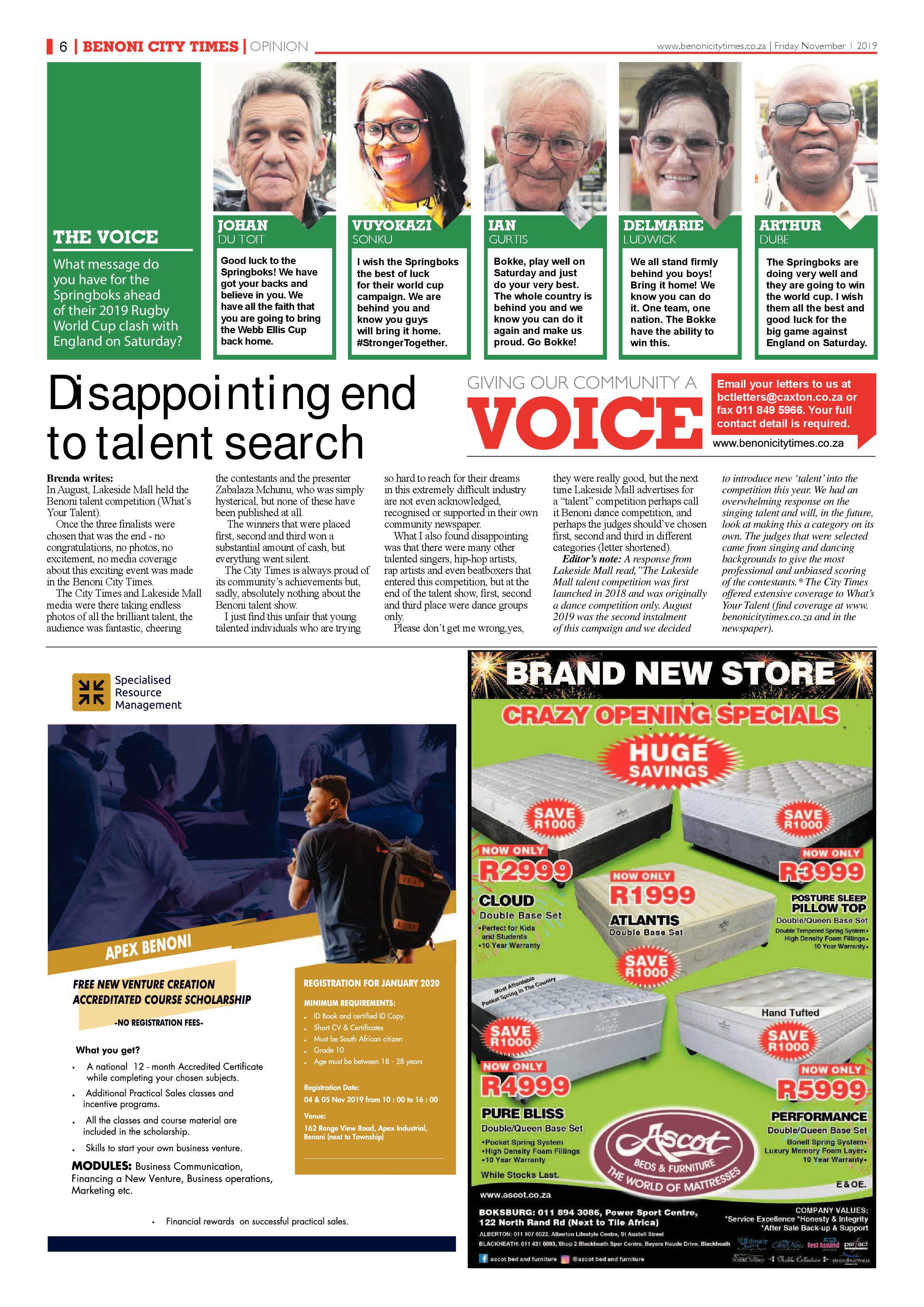 Benoni City Times 31 October 2019 page 6